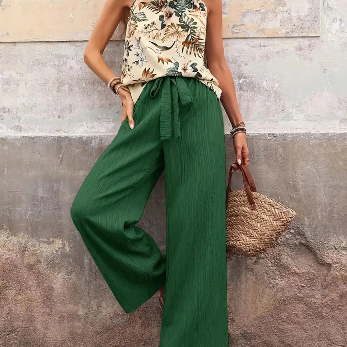 Printed Tank Top and Wide Leg Pants Set-Tops-Krush Kandy, Women's Online Fashion Boutique Located in Phoenix, Arizona (Scottsdale Area)