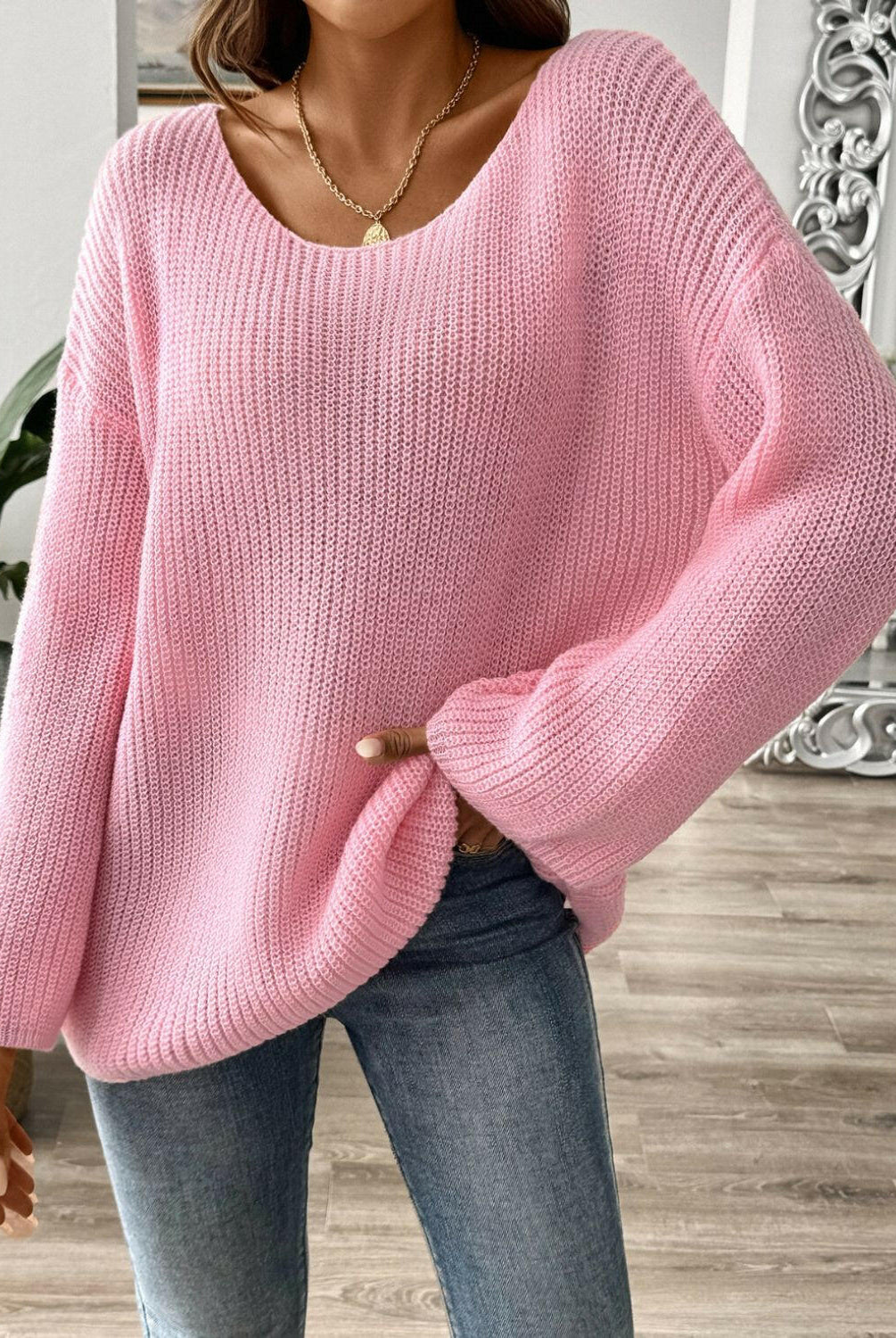 Round Neck Long Sleeve Sweater-Krush Kandy, Women's Online Fashion Boutique Located in Phoenix, Arizona (Scottsdale Area)