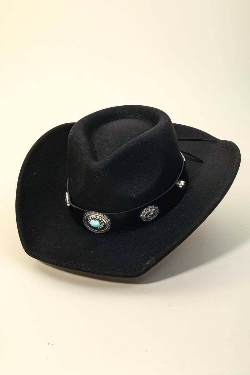Boho Disc Strap Cowboy Hat-Hat-Krush Kandy, Women's Online Fashion Boutique Located in Phoenix, Arizona (Scottsdale Area)
