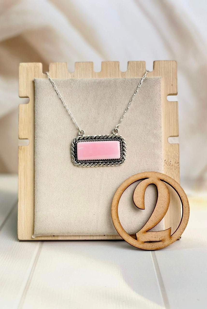 Pink Conch Bar Slabs Necklace-Necklaces-Krush Kandy, Women's Online Fashion Boutique Located in Phoenix, Arizona (Scottsdale Area)