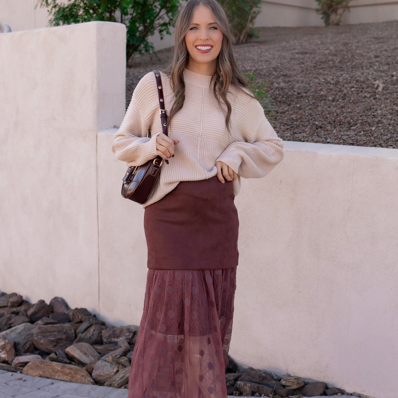 Lace Contrast Maxi Skirt-Skirts-Krush Kandy, Women's Online Fashion Boutique Located in Phoenix, Arizona (Scottsdale Area)