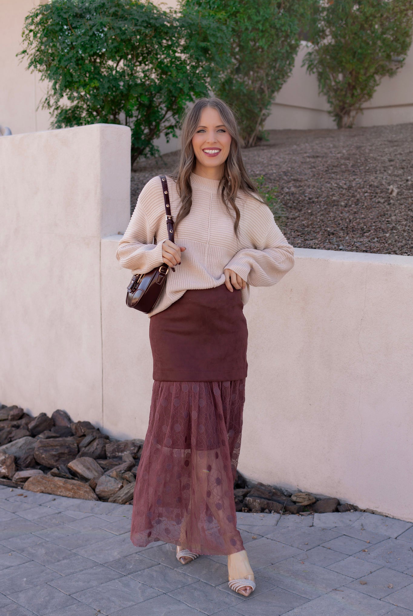Lace Contrast Maxi Skirt-Skirts-Krush Kandy, Women's Online Fashion Boutique Located in Phoenix, Arizona (Scottsdale Area)