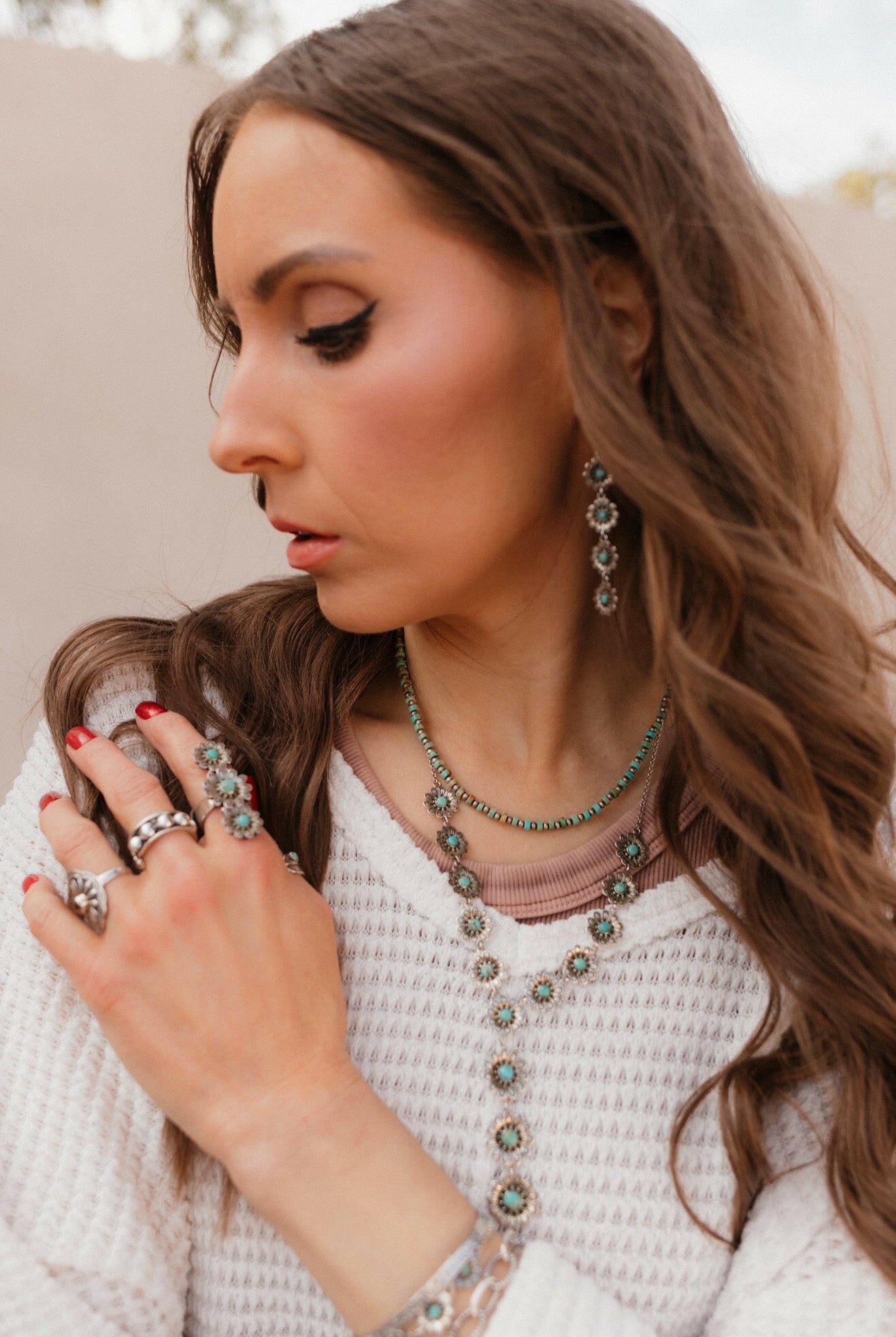 Kristyn's Sterling Daisy Set-Chain Necklaces-Krush Kandy, Women's Online Fashion Boutique Located in Phoenix, Arizona (Scottsdale Area)