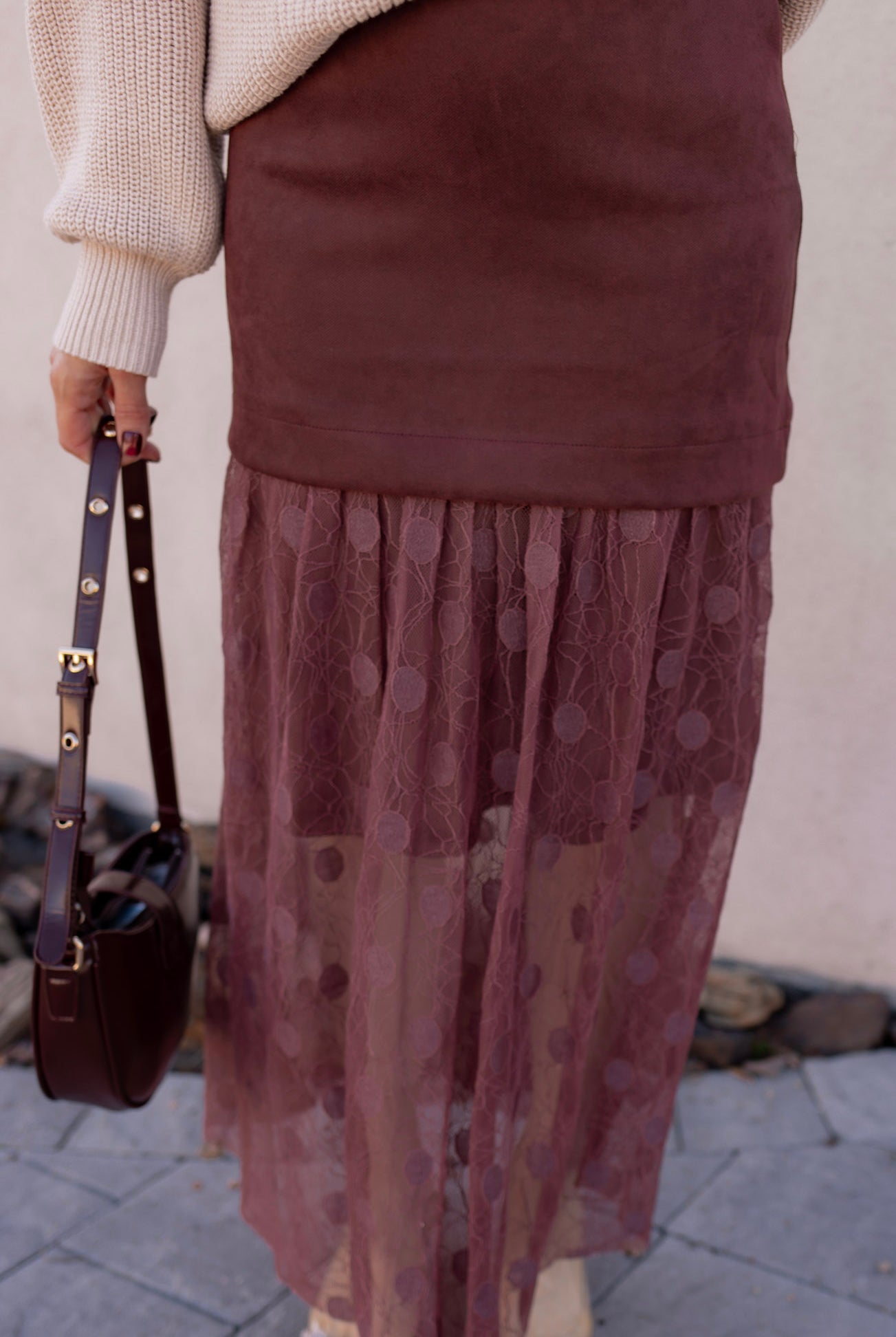 Lace Contrast Maxi Skirt-Skirts-Krush Kandy, Women's Online Fashion Boutique Located in Phoenix, Arizona (Scottsdale Area)