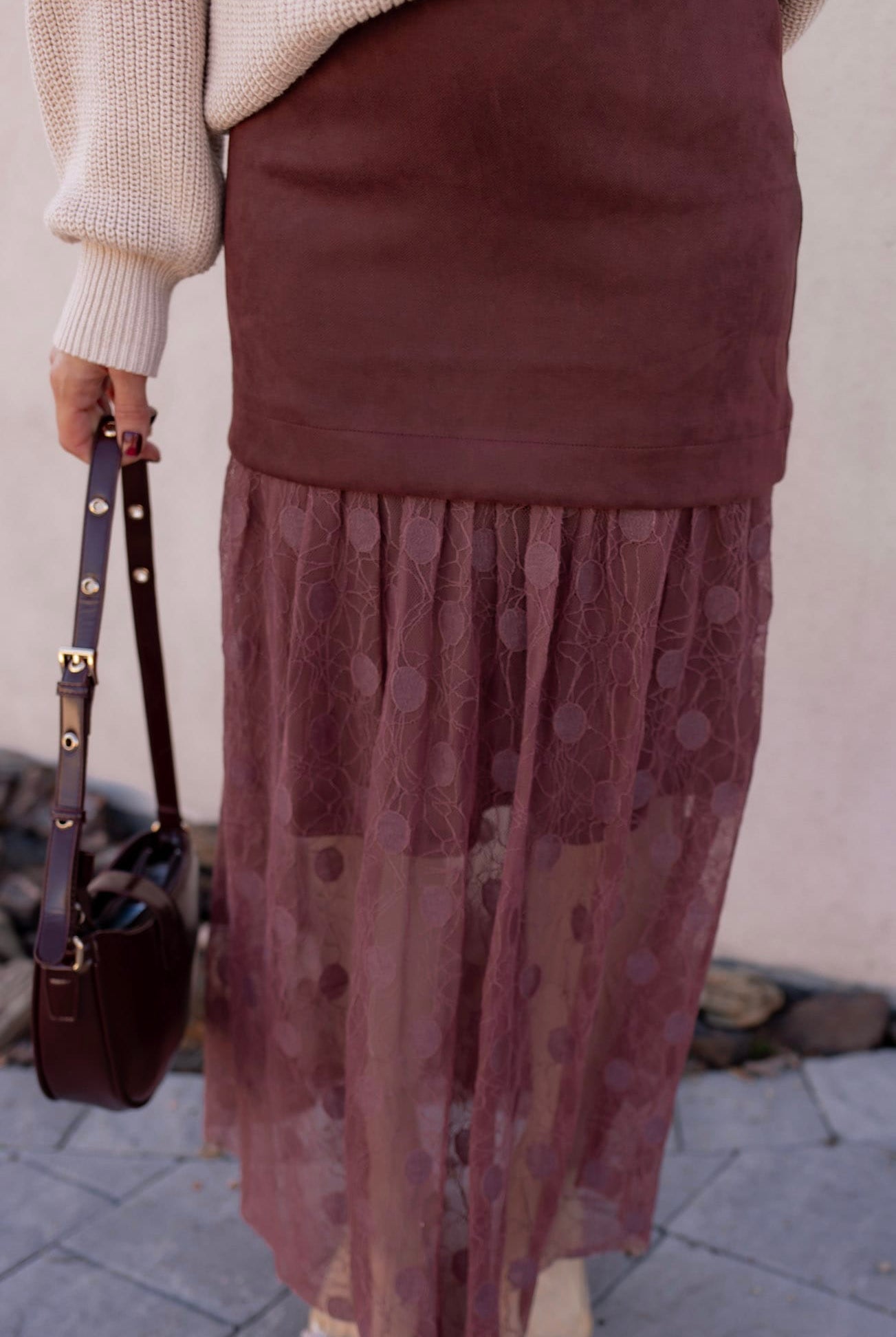Lace Contrast Maxi Skirt-Skirts-Krush Kandy, Women's Online Fashion Boutique Located in Phoenix, Arizona (Scottsdale Area)