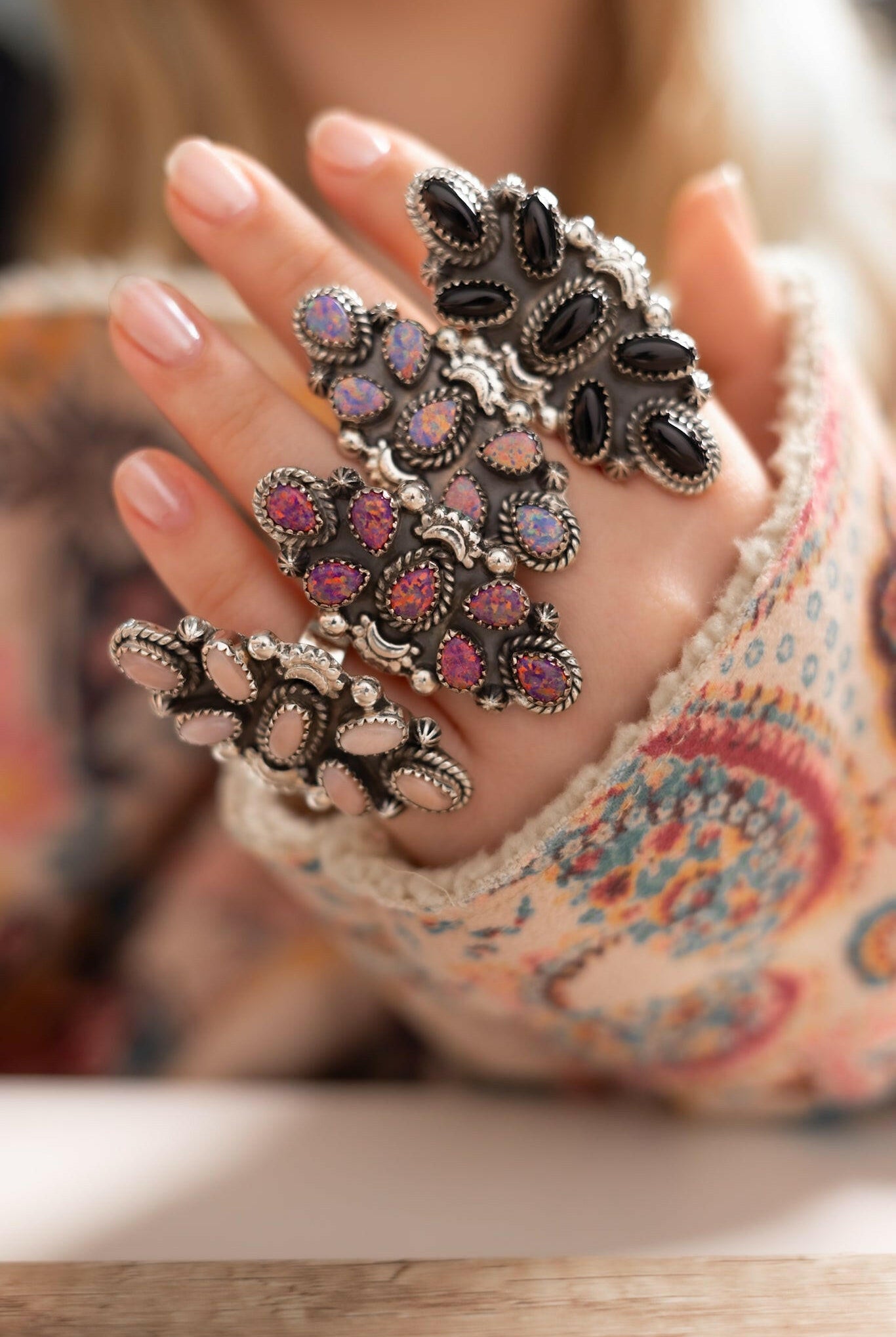 Moonlight Stone Rings | Krush Kouture-Cluster Rings-Krush Kandy, Women's Online Fashion Boutique Located in Phoenix, Arizona (Scottsdale Area)