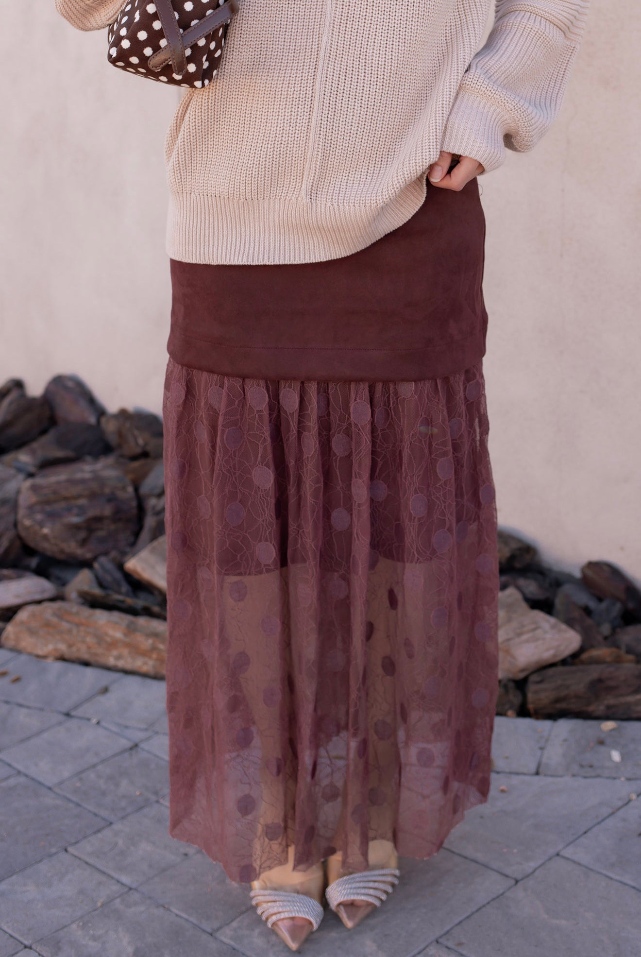 Lace Contrast Maxi Skirt-Skirts-Krush Kandy, Women's Online Fashion Boutique Located in Phoenix, Arizona (Scottsdale Area)