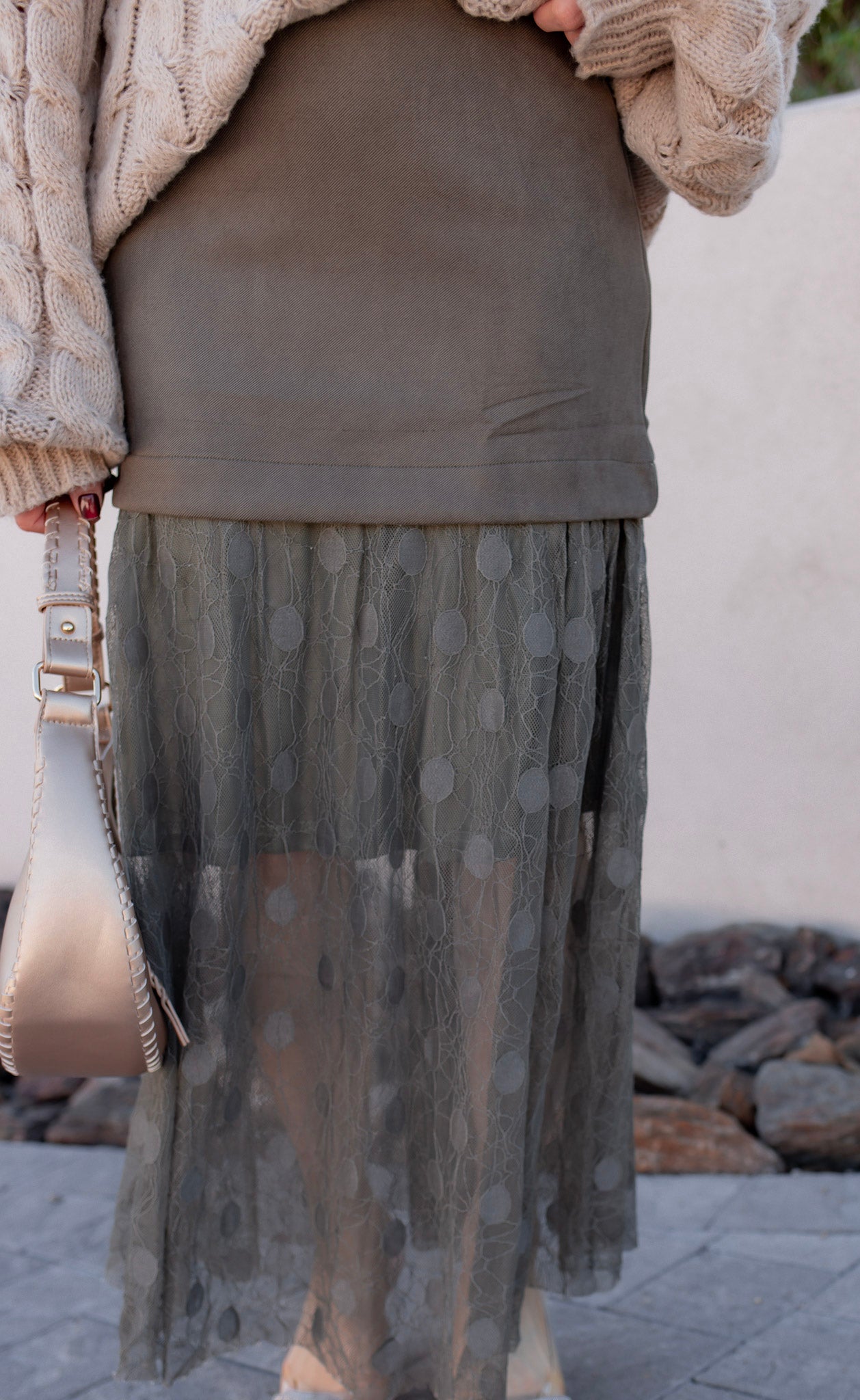 Lace Contrast Maxi Skirt-Skirts-Krush Kandy, Women's Online Fashion Boutique Located in Phoenix, Arizona (Scottsdale Area)