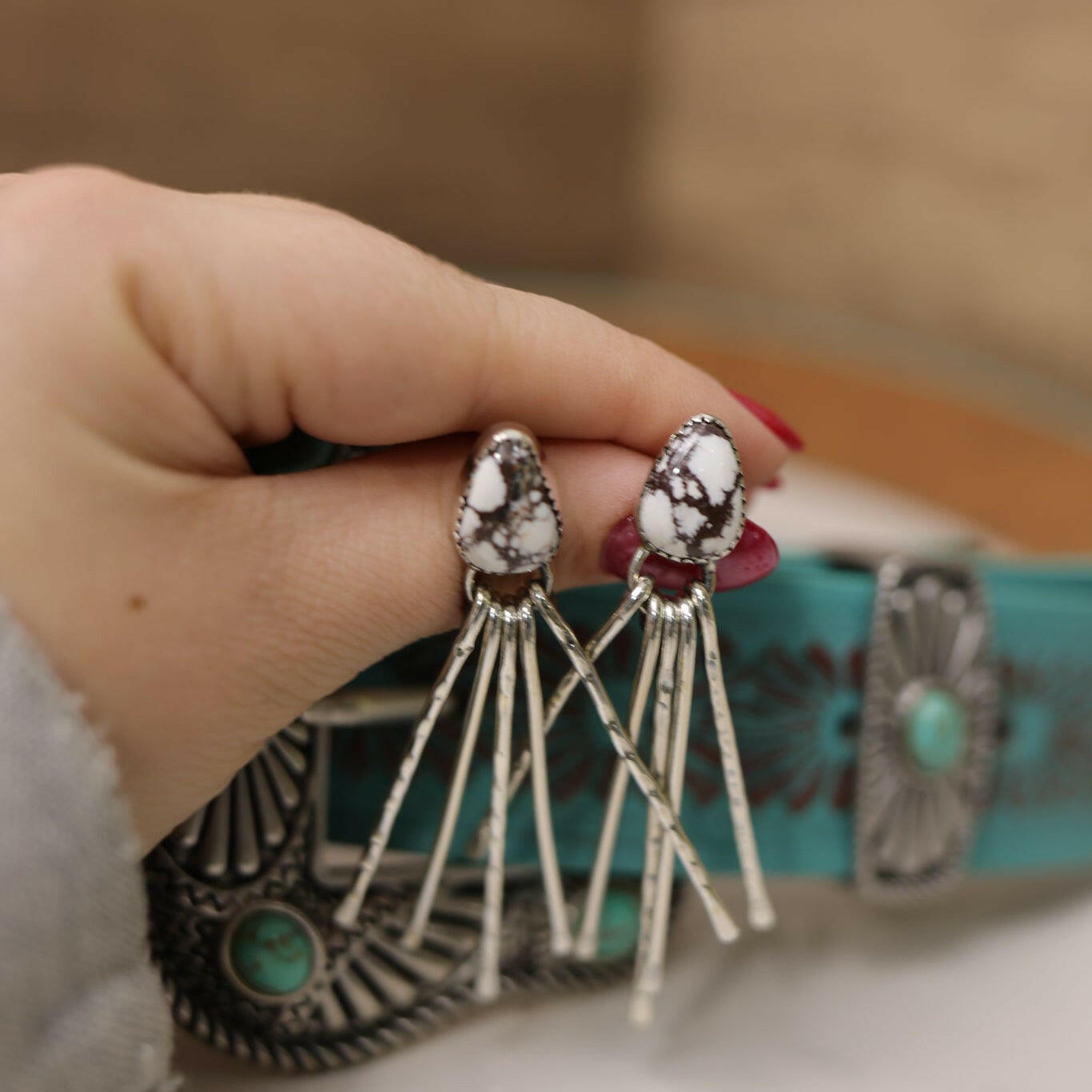 Teardrop Treasure Fringe Earrings-Drop Earrings-Krush Kandy, Women's Online Fashion Boutique Located in Phoenix, Arizona (Scottsdale Area)