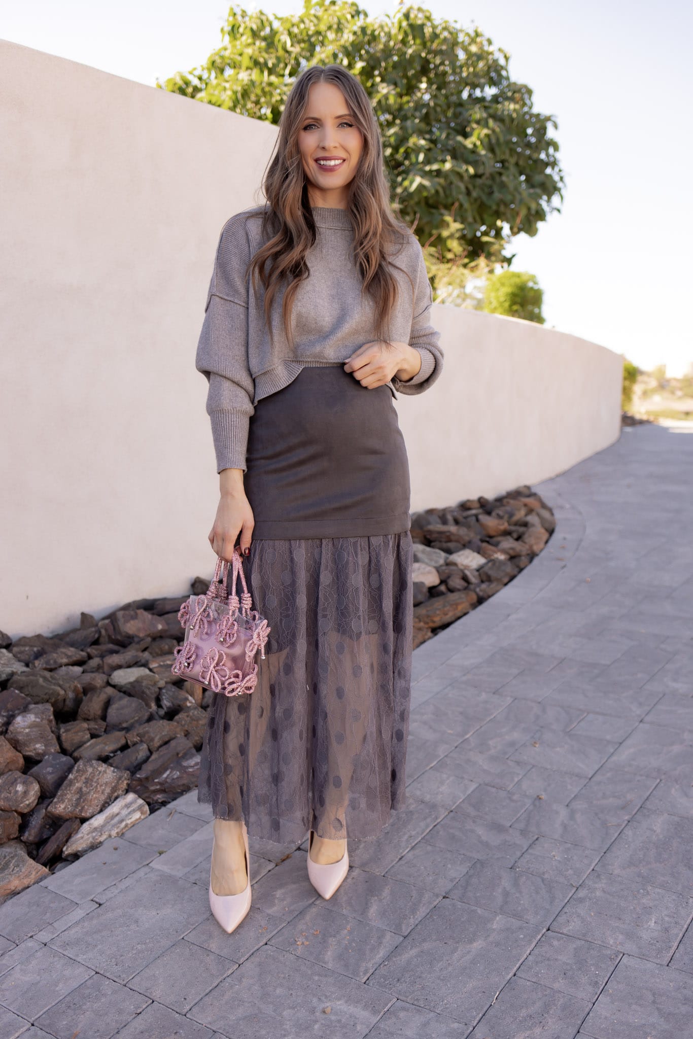 Lace Contrast Maxi Skirt-Skirts-Krush Kandy, Women's Online Fashion Boutique Located in Phoenix, Arizona (Scottsdale Area)