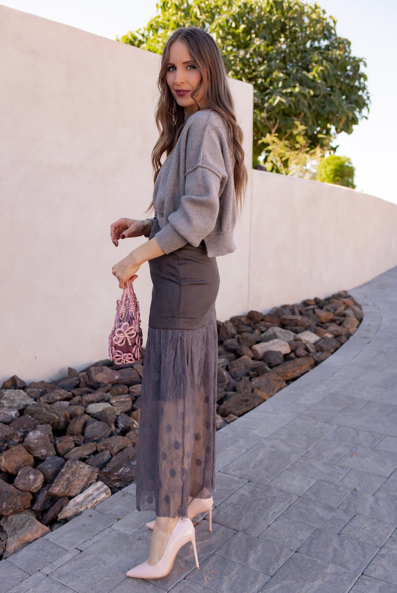 Lace Contrast Maxi Skirt-Skirts-Krush Kandy, Women's Online Fashion Boutique Located in Phoenix, Arizona (Scottsdale Area)