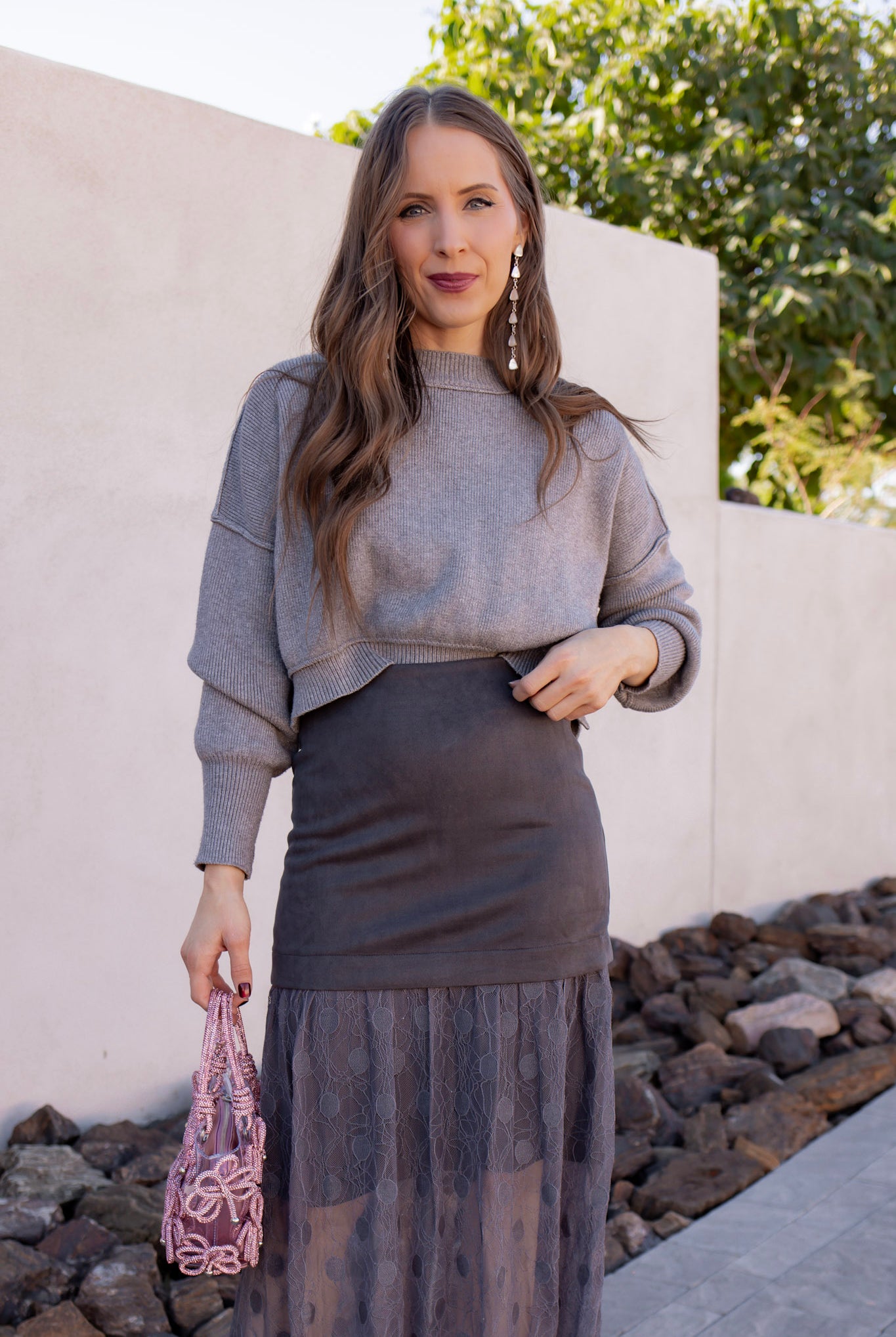 Lace Contrast Maxi Skirt-Skirts-Krush Kandy, Women's Online Fashion Boutique Located in Phoenix, Arizona (Scottsdale Area)