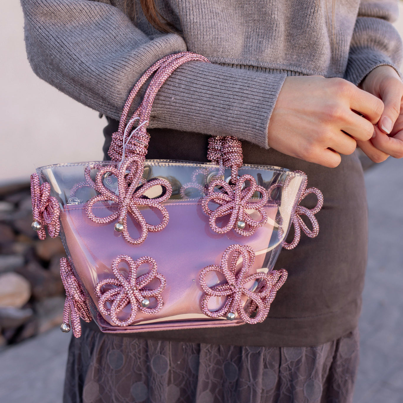 Mariposa Crystal Floral Evening Bag