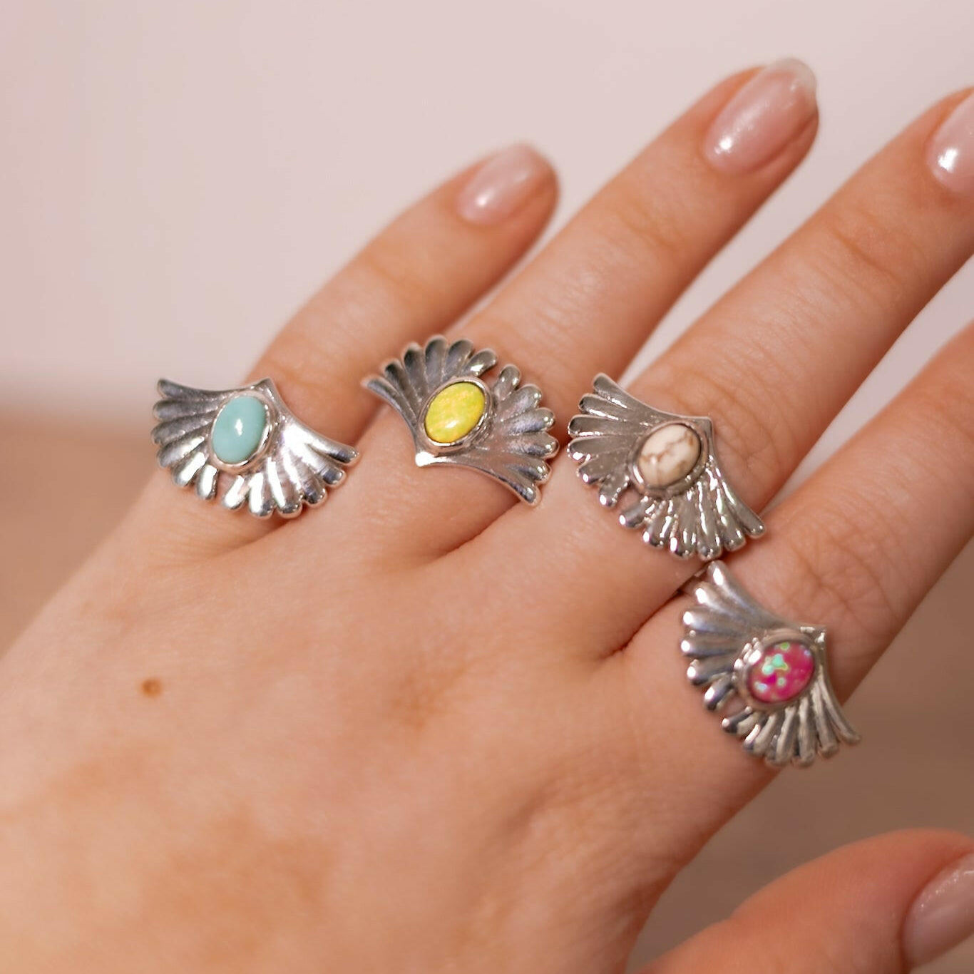 Heavenly Tide Single Stone Ring-Statement Rings-Krush Kandy, Women's Online Fashion Boutique Located in Phoenix, Arizona (Scottsdale Area)