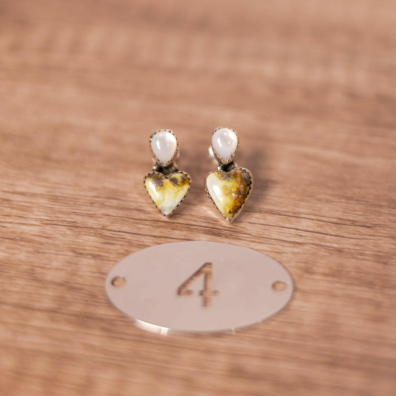 White Shell & Stone Stud Earrings-Stud Earrings-Krush Kandy, Women's Online Fashion Boutique Located in Phoenix, Arizona (Scottsdale Area)