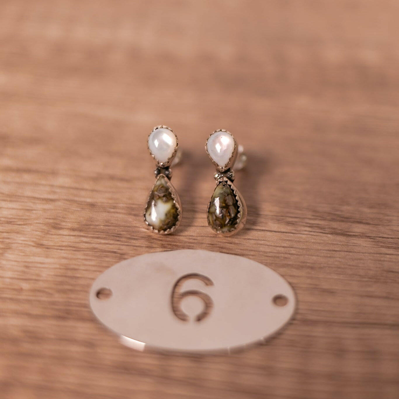 White Shell & Stone Stud Earrings-Stud Earrings-Krush Kandy, Women's Online Fashion Boutique Located in Phoenix, Arizona (Scottsdale Area)