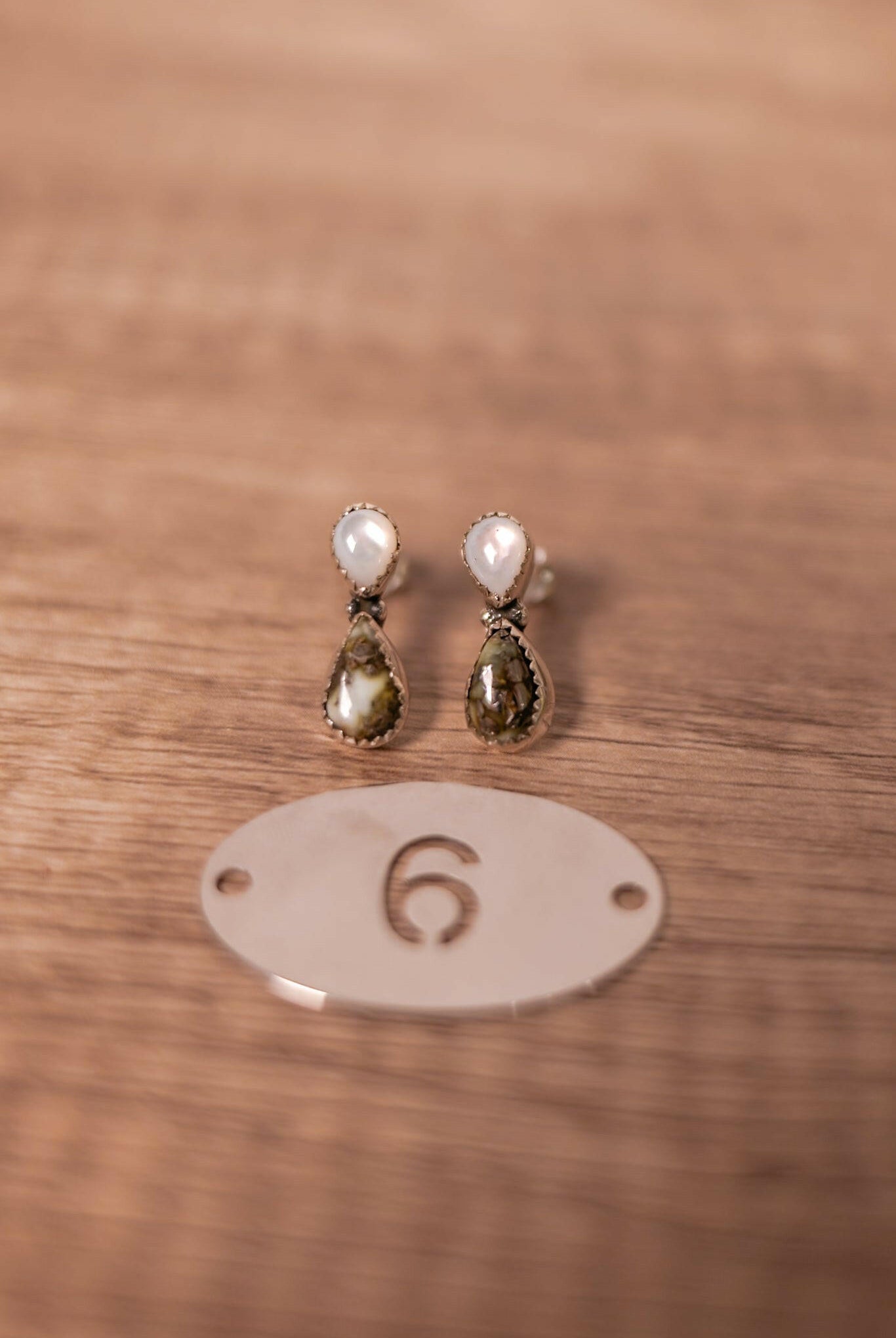 White Shell & Stone Stud Earrings-Stud Earrings-Krush Kandy, Women's Online Fashion Boutique Located in Phoenix, Arizona (Scottsdale Area)