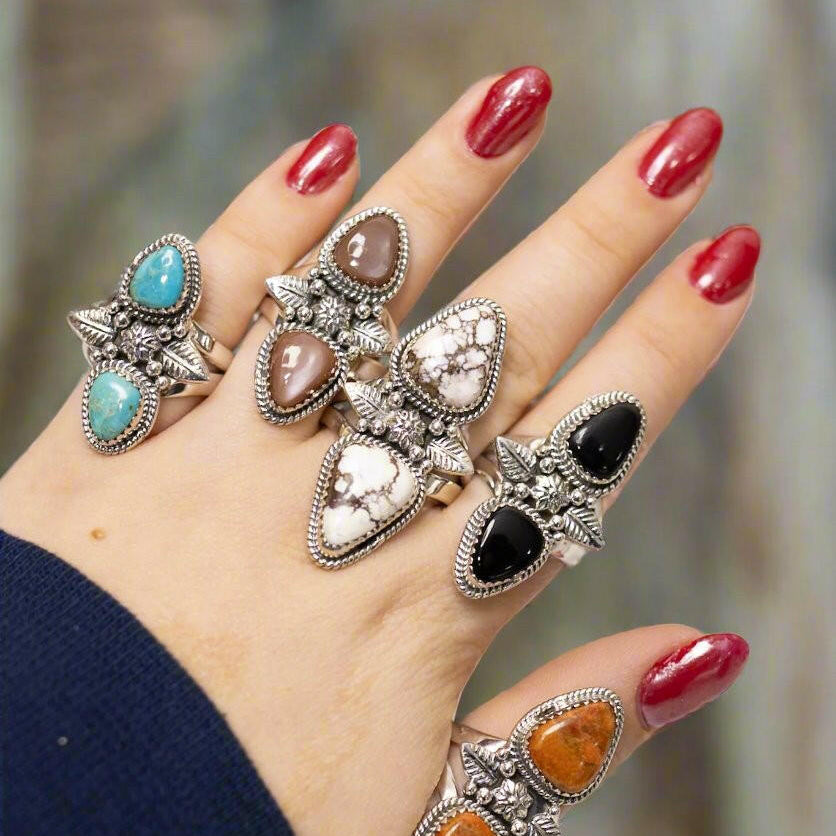 Peacekeeper Stone Ring-Statement Rings-Krush Kandy, Women's Online Fashion Boutique Located in Phoenix, Arizona (Scottsdale Area)
