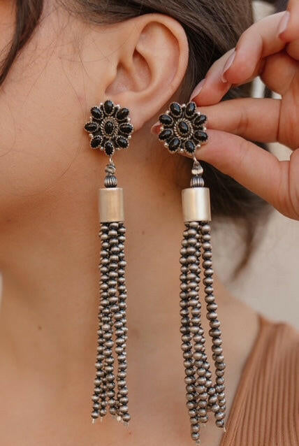Luxe Desert Pearl & Tassel Earrings-Pearl Necklaces-Krush Kandy, Women's Online Fashion Boutique Located in Phoenix, Arizona (Scottsdale Area)