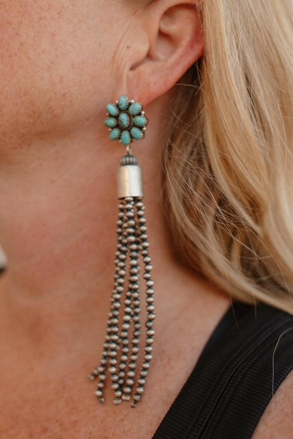 Luxe Desert Pearl & Tassel Earrings-Pearl Necklaces-Krush Kandy, Women's Online Fashion Boutique Located in Phoenix, Arizona (Scottsdale Area)