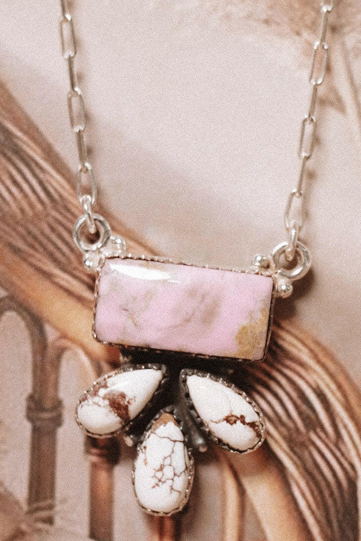 Phosphosiderite Bar Cluster Necklace-Chain Necklaces-Krush Kandy, Women's Online Fashion Boutique Located in Phoenix, Arizona (Scottsdale Area)