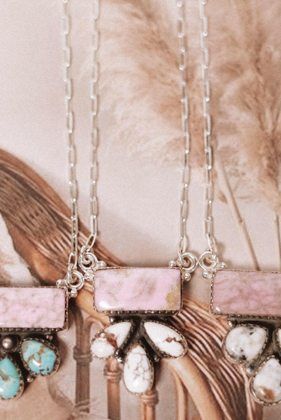 Phosphosiderite Bar Cluster Necklace-Chain Necklaces-Krush Kandy, Women's Online Fashion Boutique Located in Phoenix, Arizona (Scottsdale Area)
