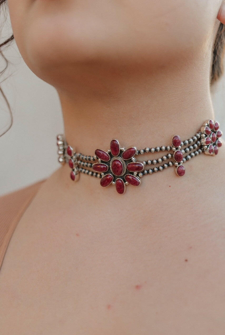 Desert Pearl Stone Choker-Squash Blossom Necklaces-Krush Kandy, Women's Online Fashion Boutique Located in Phoenix, Arizona (Scottsdale Area)