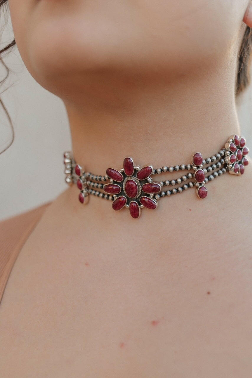 Desert Pearl Stone Choker-Squash Blossom Necklaces-Krush Kandy, Women's Online Fashion Boutique Located in Phoenix, Arizona (Scottsdale Area)