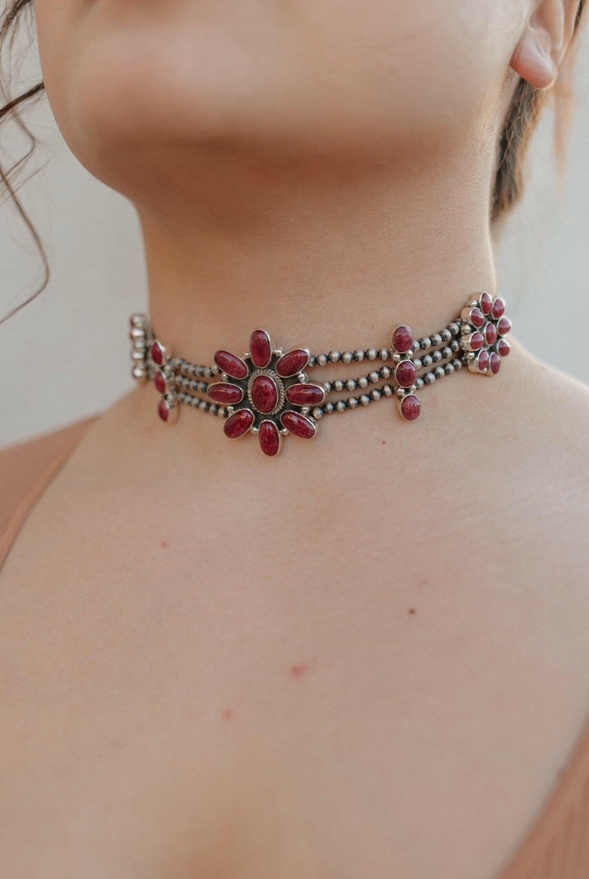 Desert Pearl Stone Choker-Squash Blossom Necklaces-Krush Kandy, Women's Online Fashion Boutique Located in Phoenix, Arizona (Scottsdale Area)