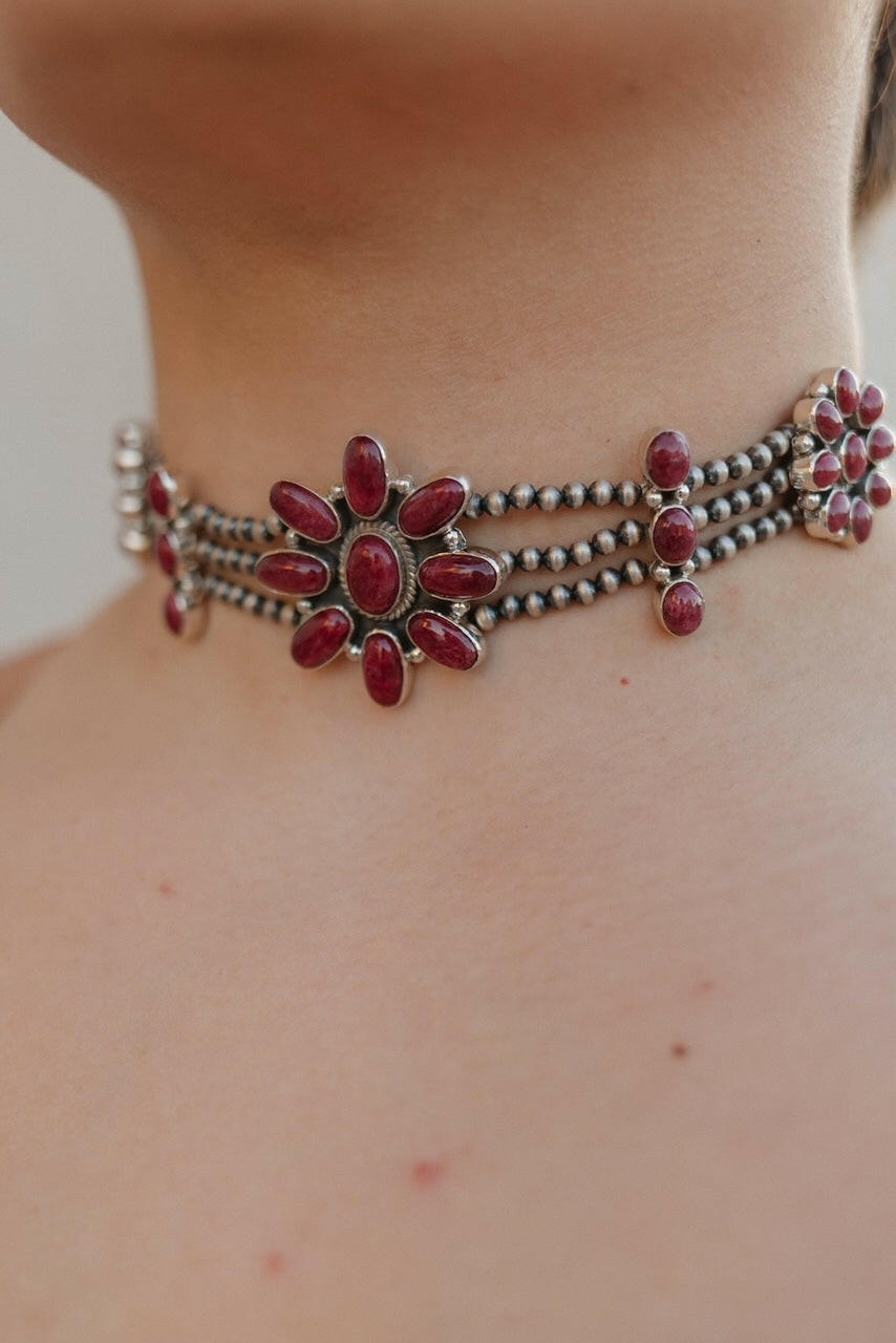 Desert Pearl Stone Choker-Squash Blossom Necklaces-Krush Kandy, Women's Online Fashion Boutique Located in Phoenix, Arizona (Scottsdale Area)