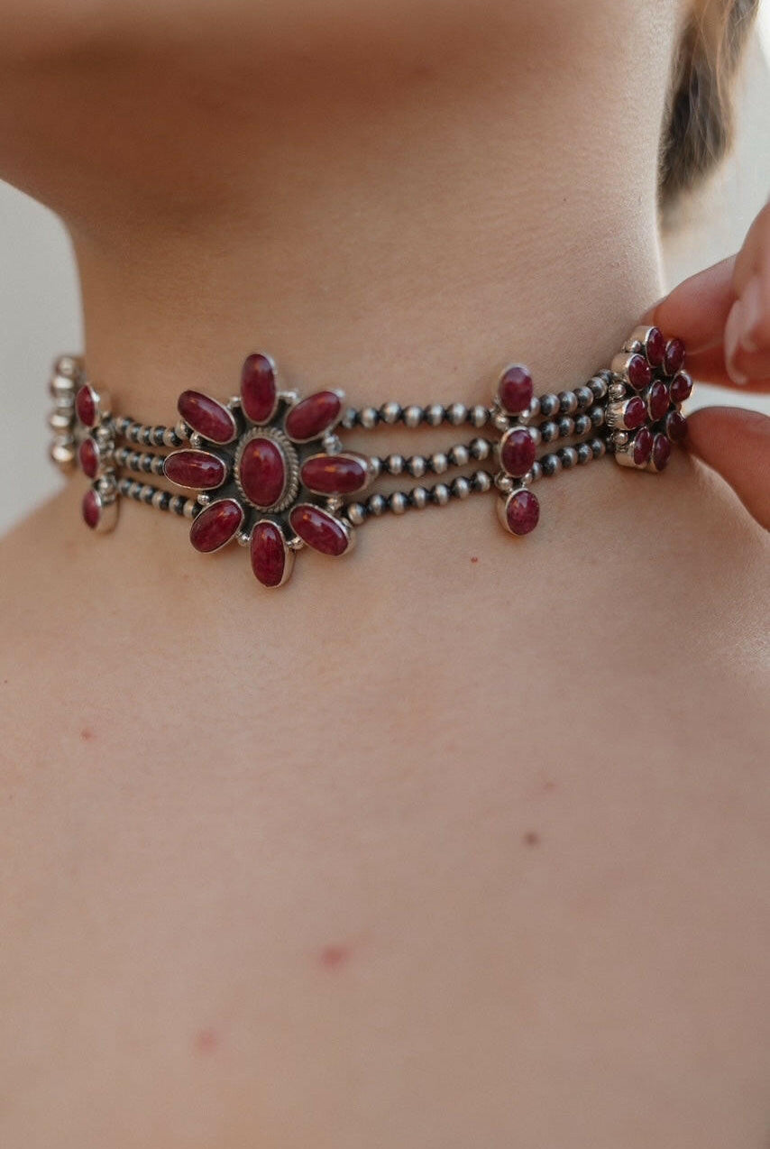 Desert Pearl Stone Choker-Squash Blossom Necklaces-Krush Kandy, Women's Online Fashion Boutique Located in Phoenix, Arizona (Scottsdale Area)