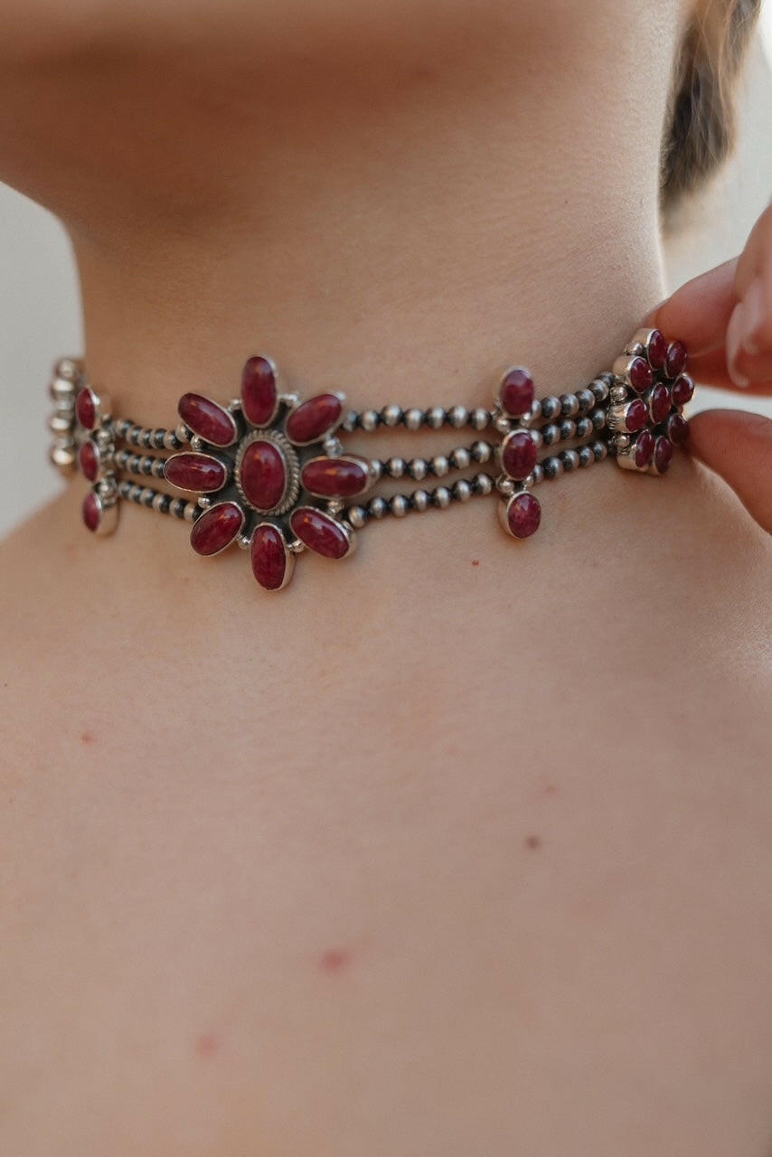 Desert Pearl Stone Choker-Squash Blossom Necklaces-Krush Kandy, Women's Online Fashion Boutique Located in Phoenix, Arizona (Scottsdale Area)