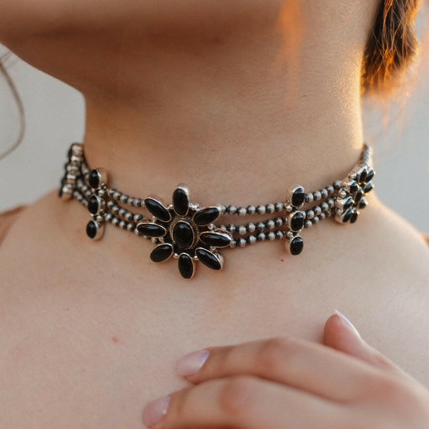 Desert Pearl Stone Choker-Squash Blossom Necklaces-Krush Kandy, Women's Online Fashion Boutique Located in Phoenix, Arizona (Scottsdale Area)