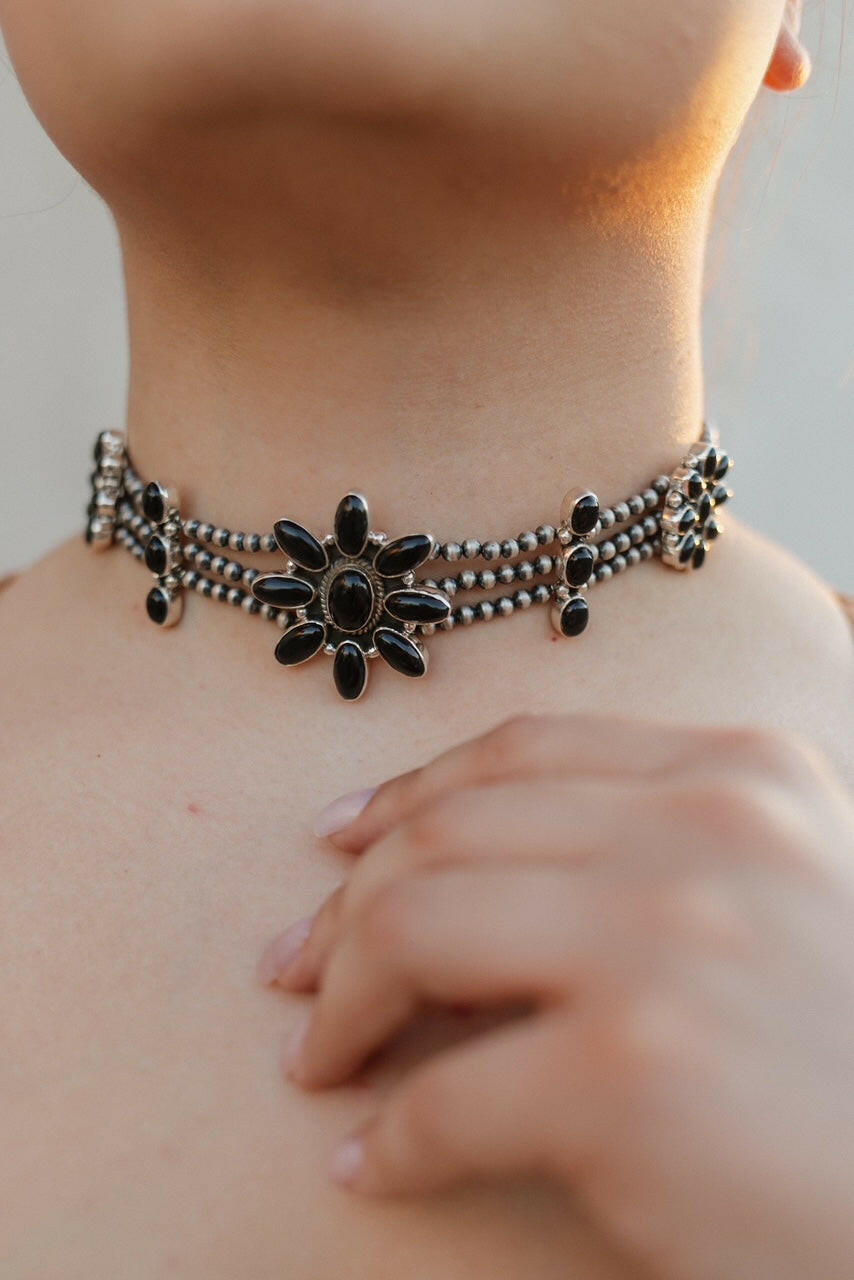 Desert Pearl Stone Choker-Squash Blossom Necklaces-Krush Kandy, Women's Online Fashion Boutique Located in Phoenix, Arizona (Scottsdale Area)