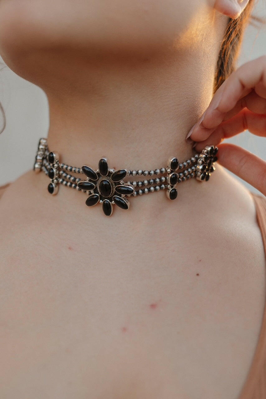 Desert Pearl Stone Choker-Squash Blossom Necklaces-Krush Kandy, Women's Online Fashion Boutique Located in Phoenix, Arizona (Scottsdale Area)