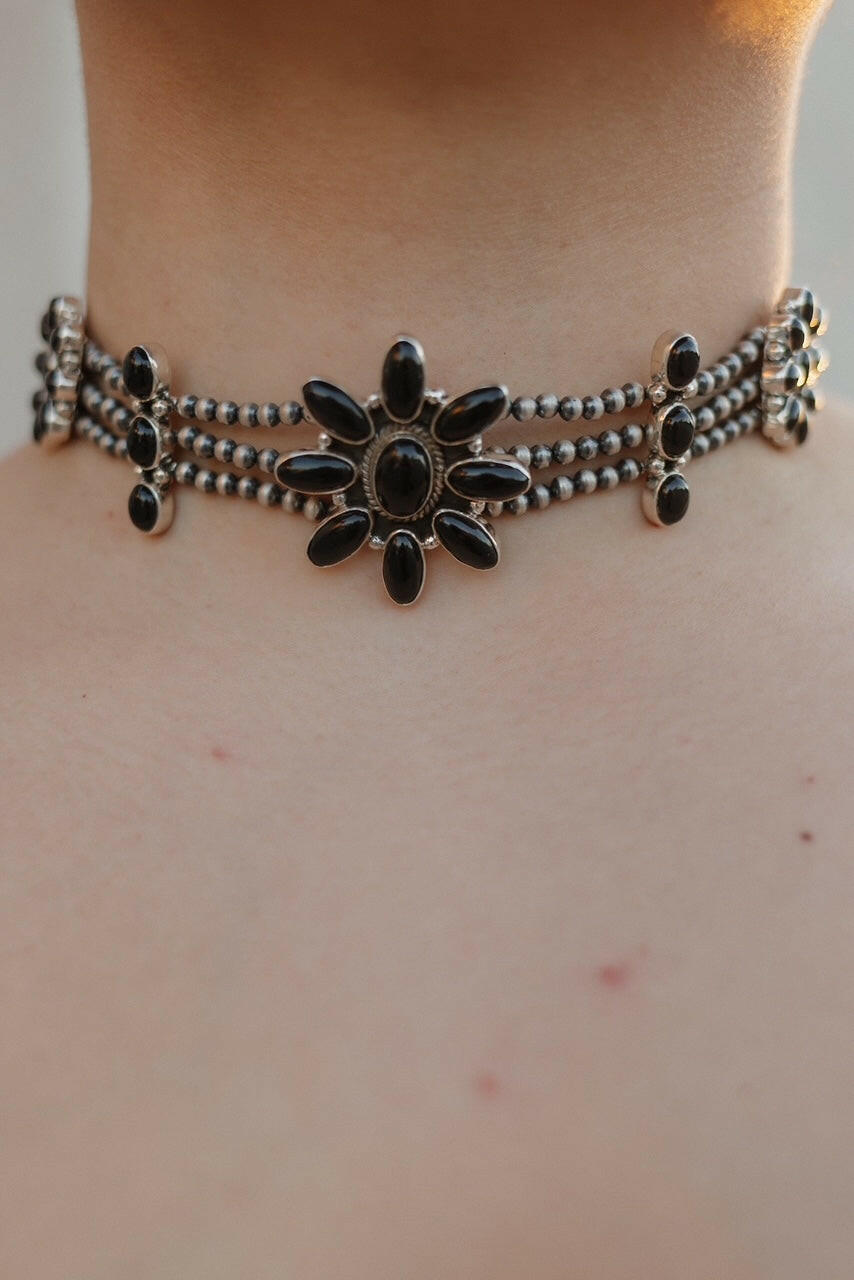 Desert Pearl Stone Choker-Squash Blossom Necklaces-Krush Kandy, Women's Online Fashion Boutique Located in Phoenix, Arizona (Scottsdale Area)