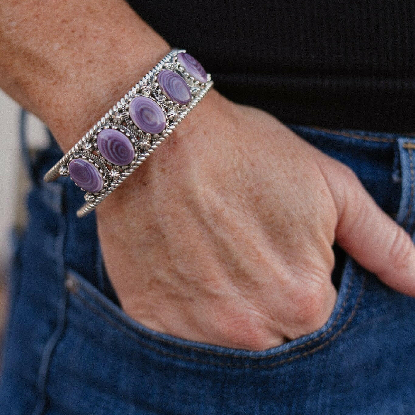 Twisted Trail Stone Cuff-Cuffs-Krush Kandy, Women's Online Fashion Boutique Located in Phoenix, Arizona (Scottsdale Area)