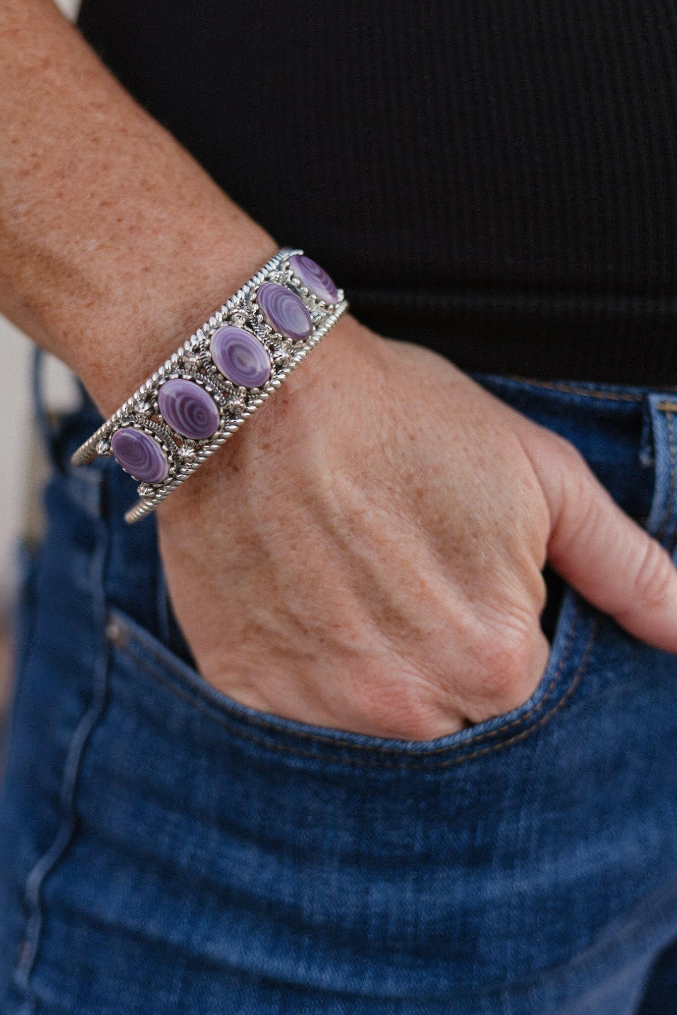 Twisted Trail Stone Cuff-Cuffs-Krush Kandy, Women's Online Fashion Boutique Located in Phoenix, Arizona (Scottsdale Area)