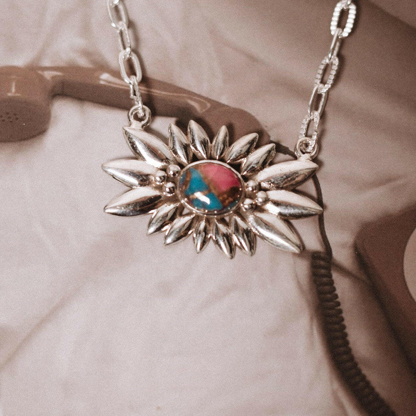 Floral Elegance Single Stone Necklace-Chain Necklaces-Krush Kandy, Women's Online Fashion Boutique Located in Phoenix, Arizona (Scottsdale Area)