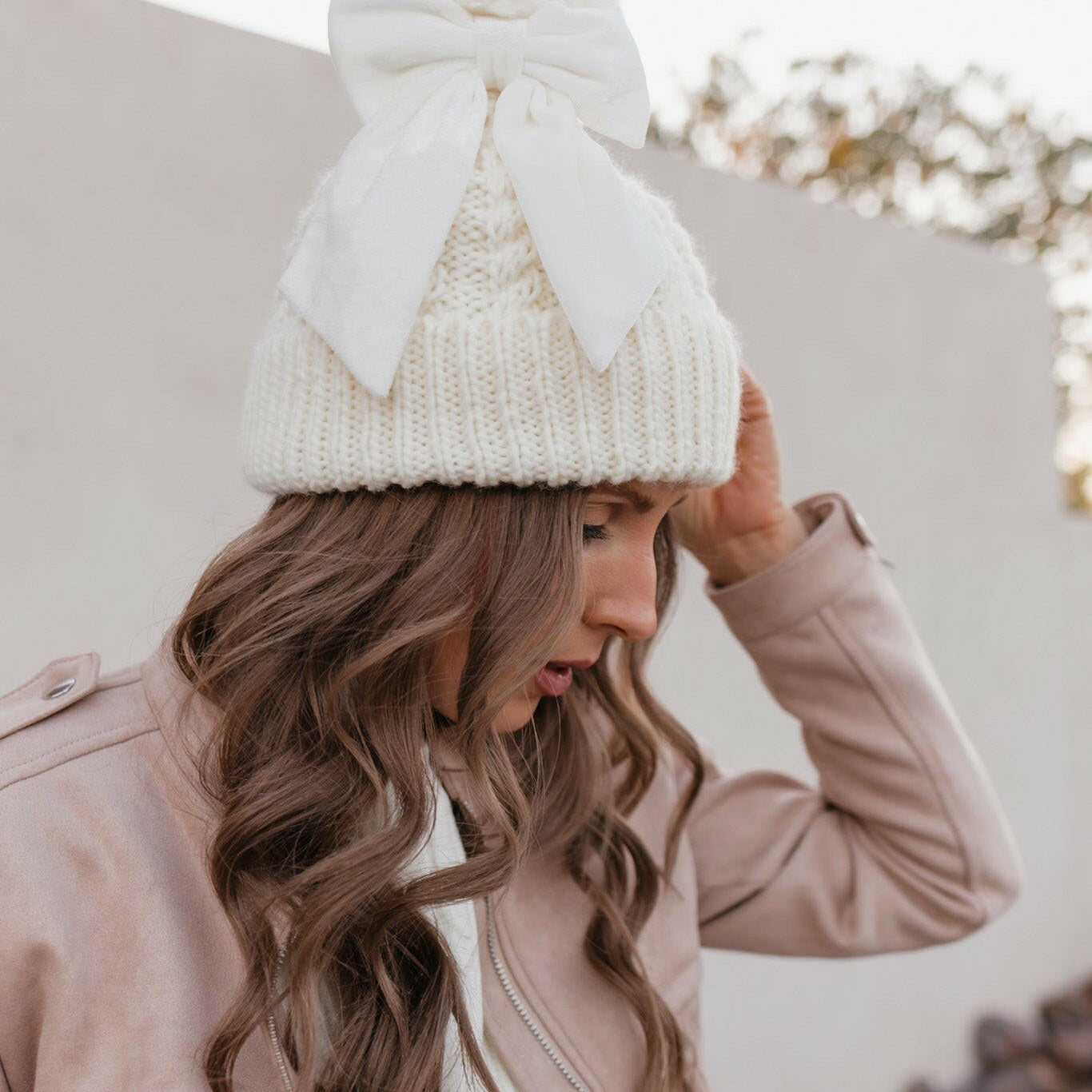 Snowbelle Convertible Bow Beanie-Hats-Krush Kandy, Women's Online Fashion Boutique Located in Phoenix, Arizona (Scottsdale Area)