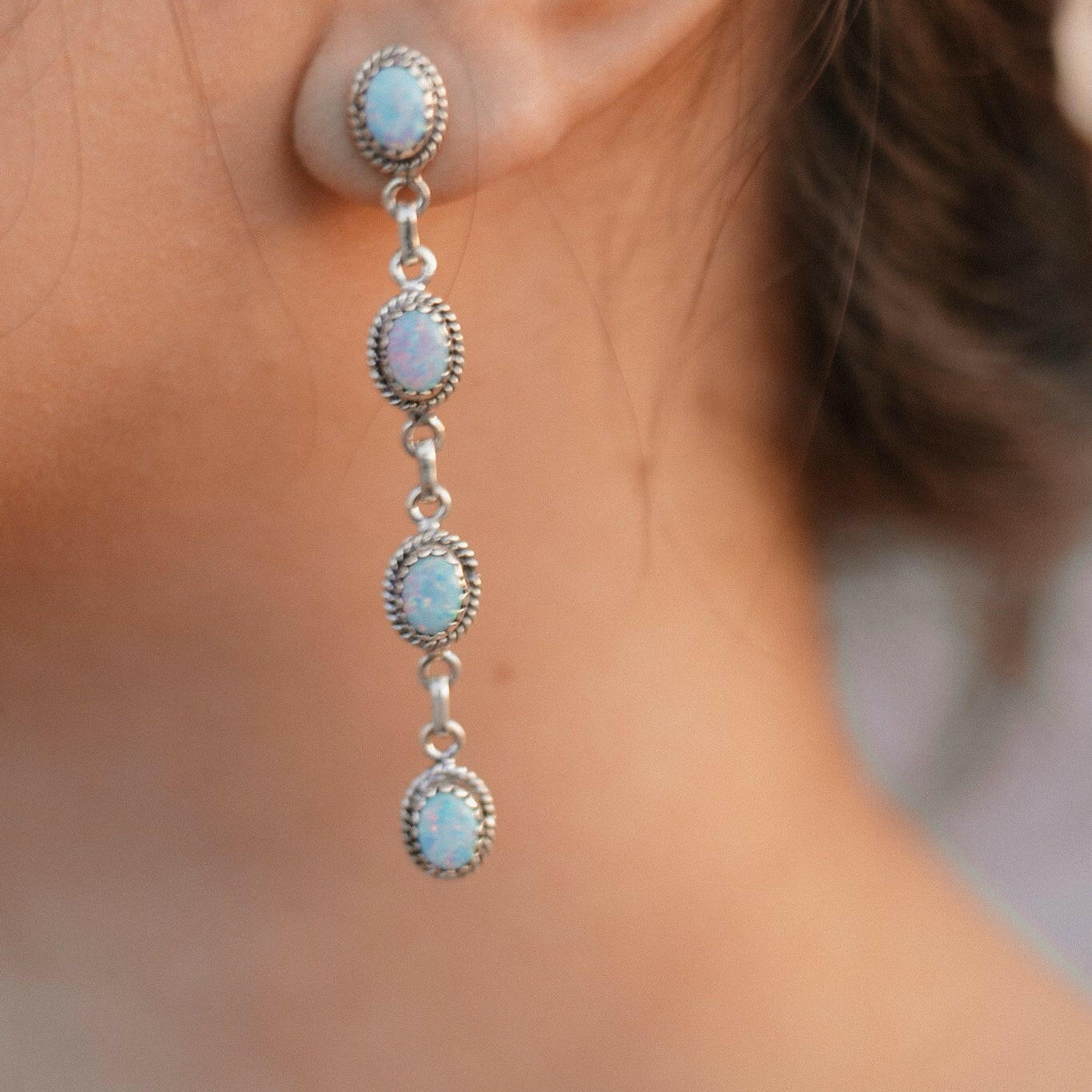 Kimberly Stone Stud Dangle Earrings-Drop Earrings-Krush Kandy, Women's Online Fashion Boutique Located in Phoenix, Arizona (Scottsdale Area)