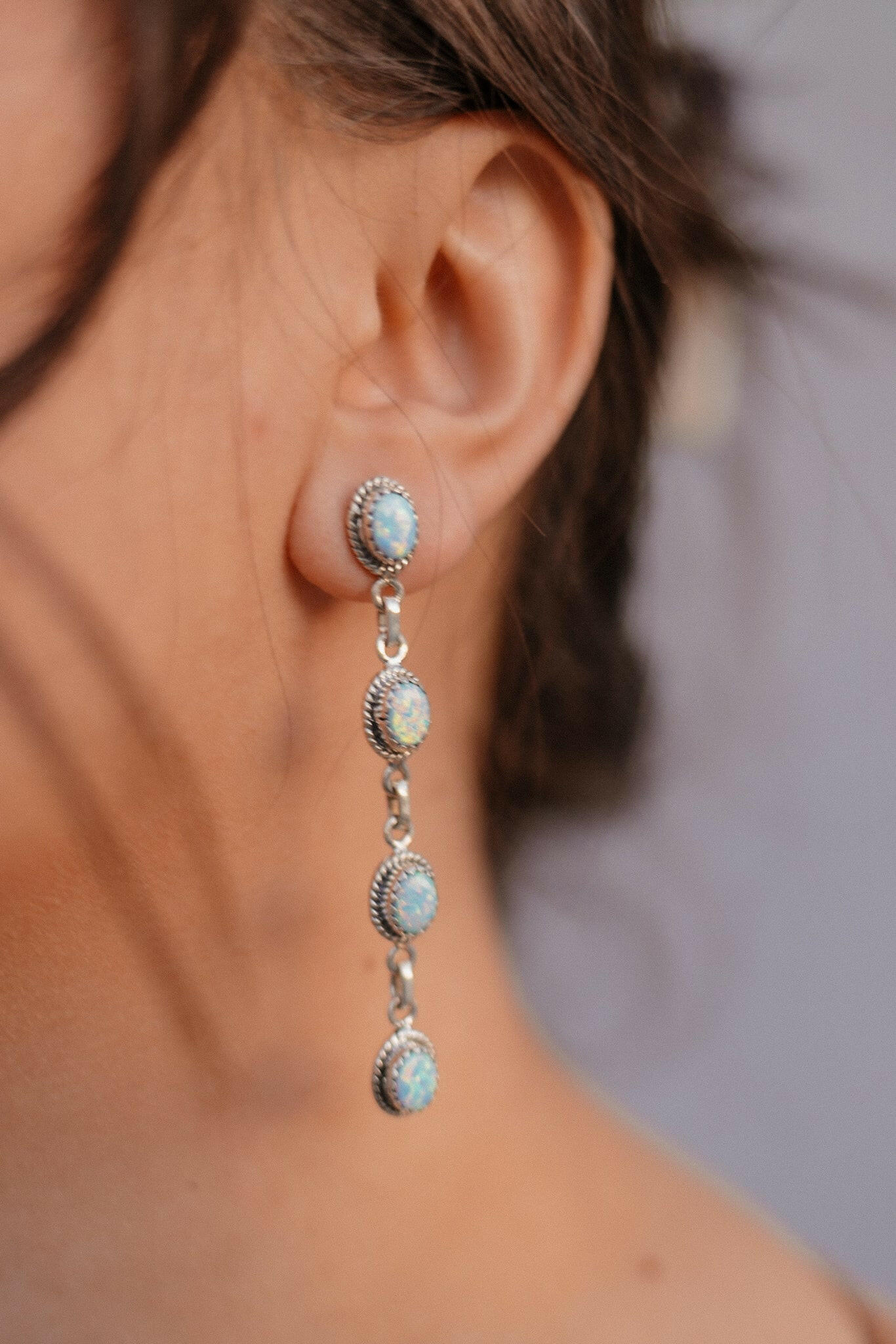 Kimberly Stone Stud Dangle Earrings-Drop Earrings-Krush Kandy, Women's Online Fashion Boutique Located in Phoenix, Arizona (Scottsdale Area)