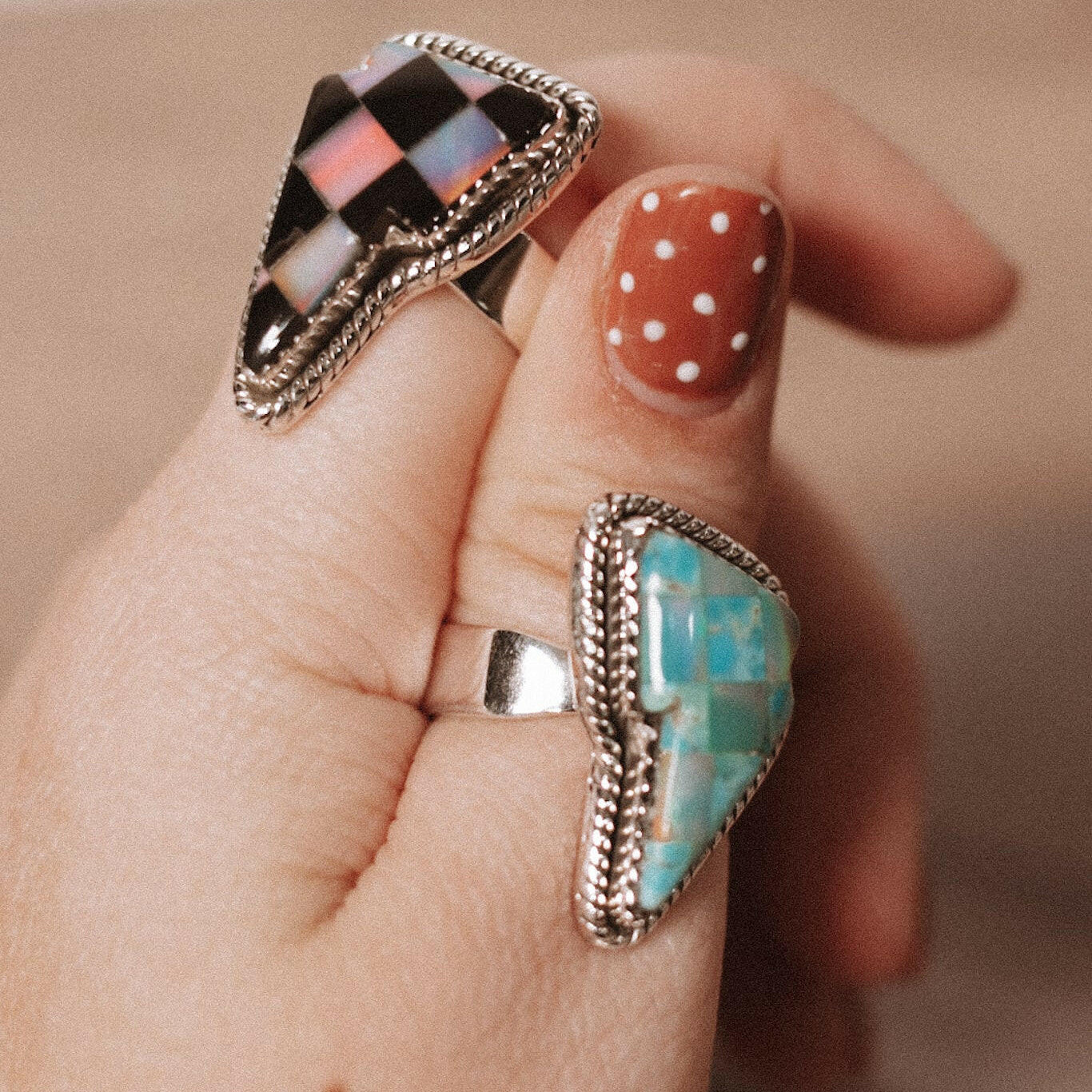 Checkered Lighting Bolt Ring-Ring Sizers-Krush Kandy, Women's Online Fashion Boutique Located in Phoenix, Arizona (Scottsdale Area)