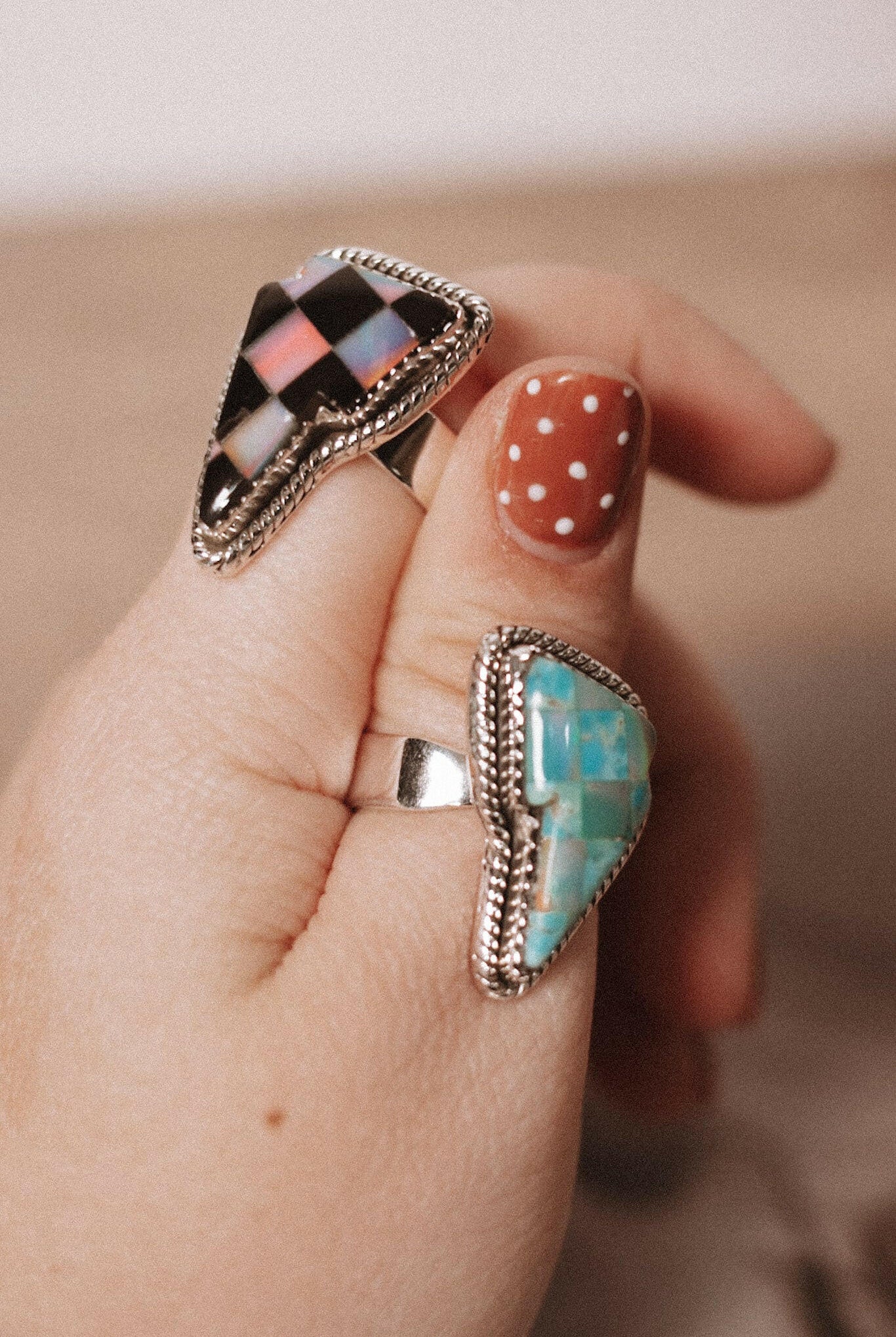 Checkered Lighting Bolt Ring-Ring Sizers-Krush Kandy, Women's Online Fashion Boutique Located in Phoenix, Arizona (Scottsdale Area)