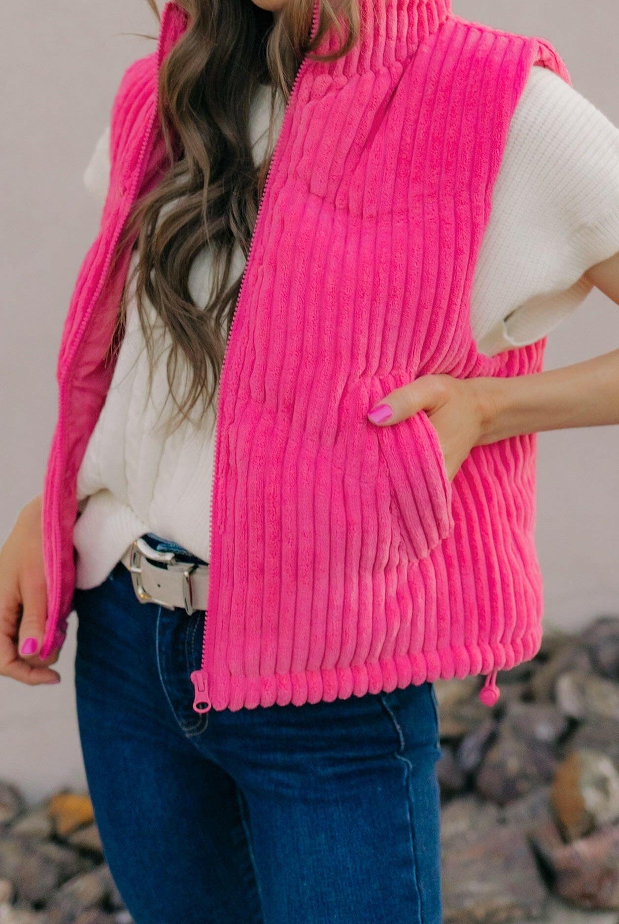 The Ridge Zip-Up Padded Corduroy Puffer Vest S-3X EXCLUSIVE-Vests-Krush Kandy, Women's Online Fashion Boutique Located in Phoenix, Arizona (Scottsdale Area)