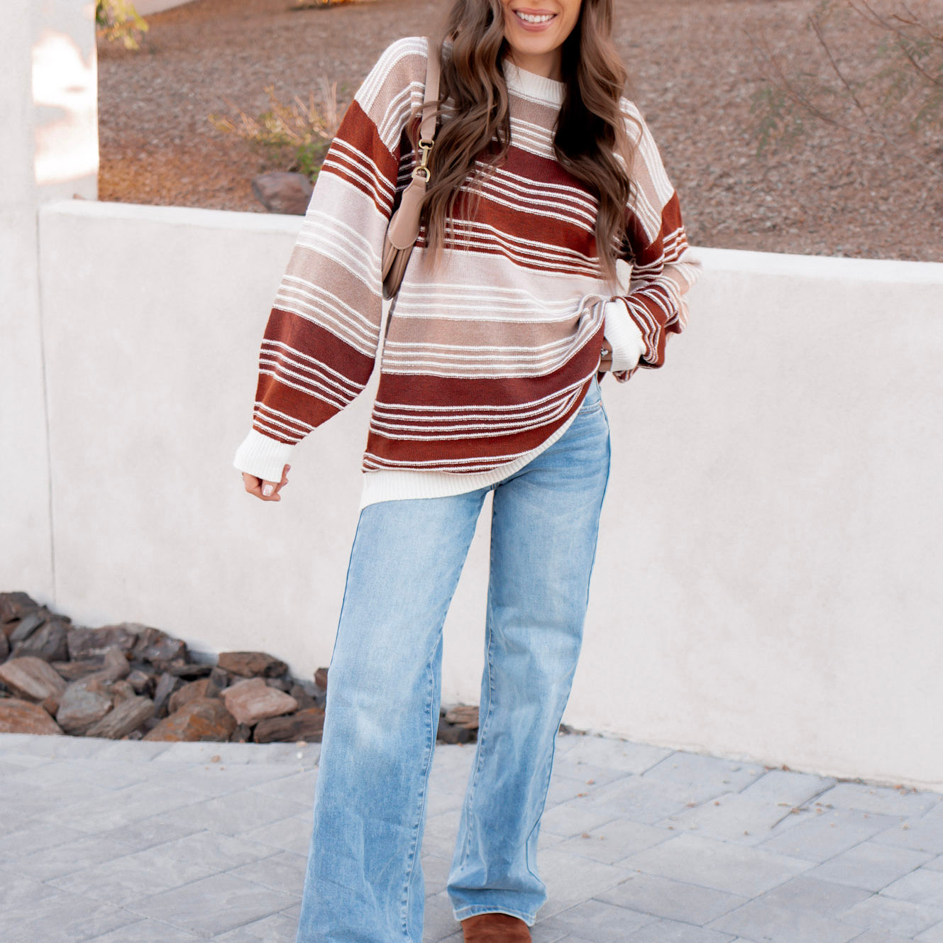 Retro Sunrise Stripe Knit Long Sleeve-Long Sleeve Tops-Krush Kandy, Women's Online Fashion Boutique Located in Phoenix, Arizona (Scottsdale Area)