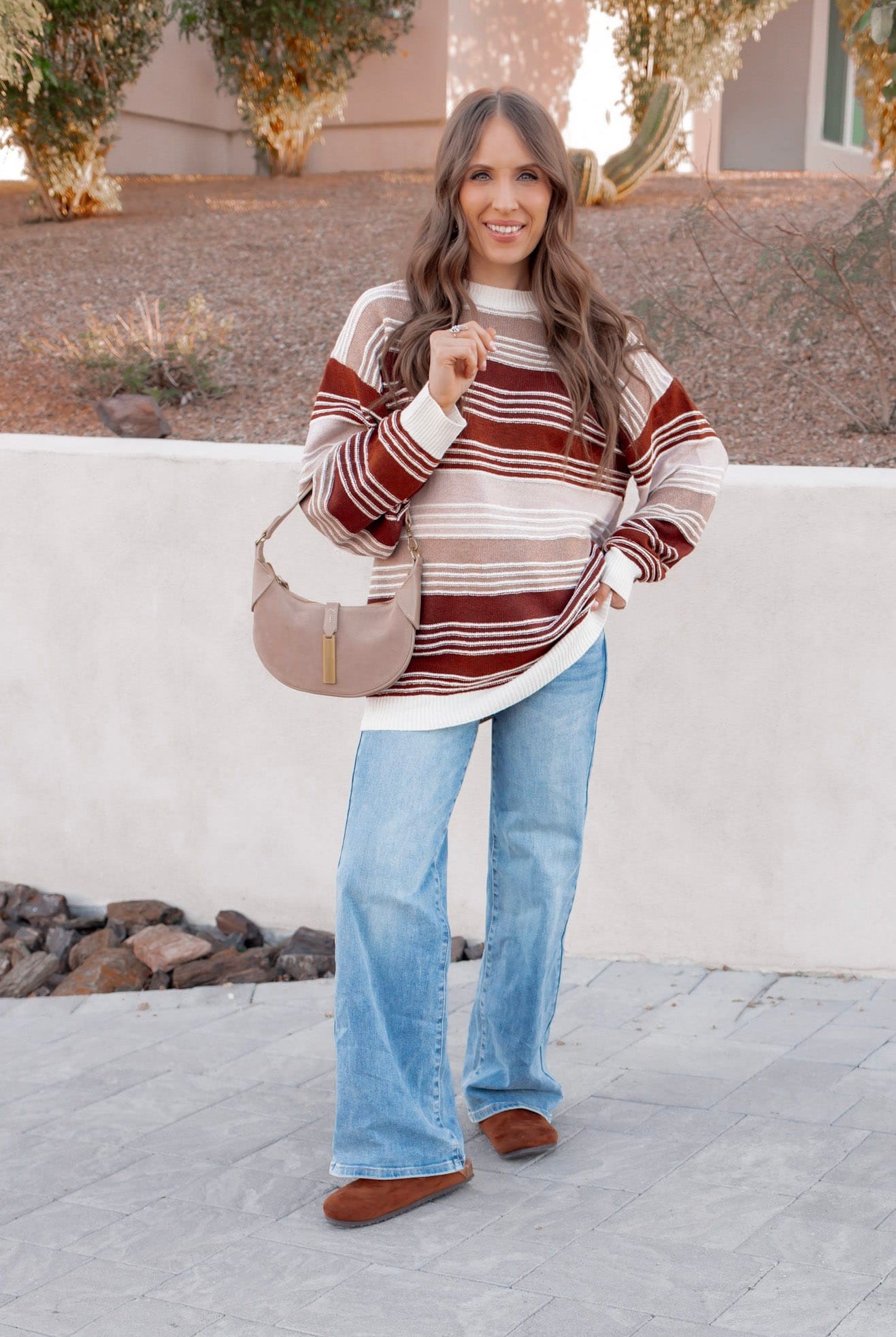Retro Sunrise Stripe Knit Long Sleeve-Long Sleeve Tops-Krush Kandy, Women's Online Fashion Boutique Located in Phoenix, Arizona (Scottsdale Area)