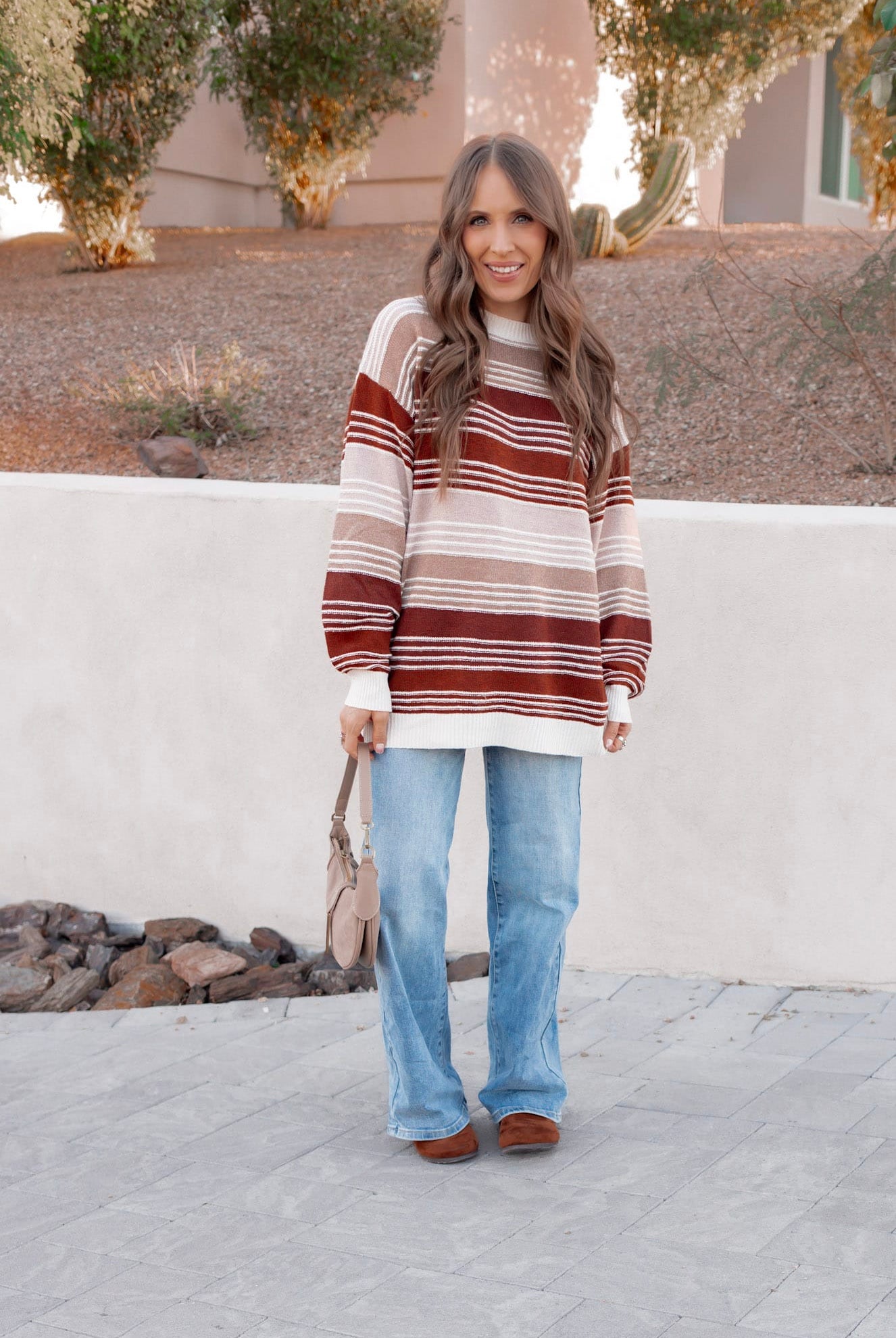 Retro Sunrise Stripe Knit Long Sleeve-Long Sleeve Tops-Krush Kandy, Women's Online Fashion Boutique Located in Phoenix, Arizona (Scottsdale Area)