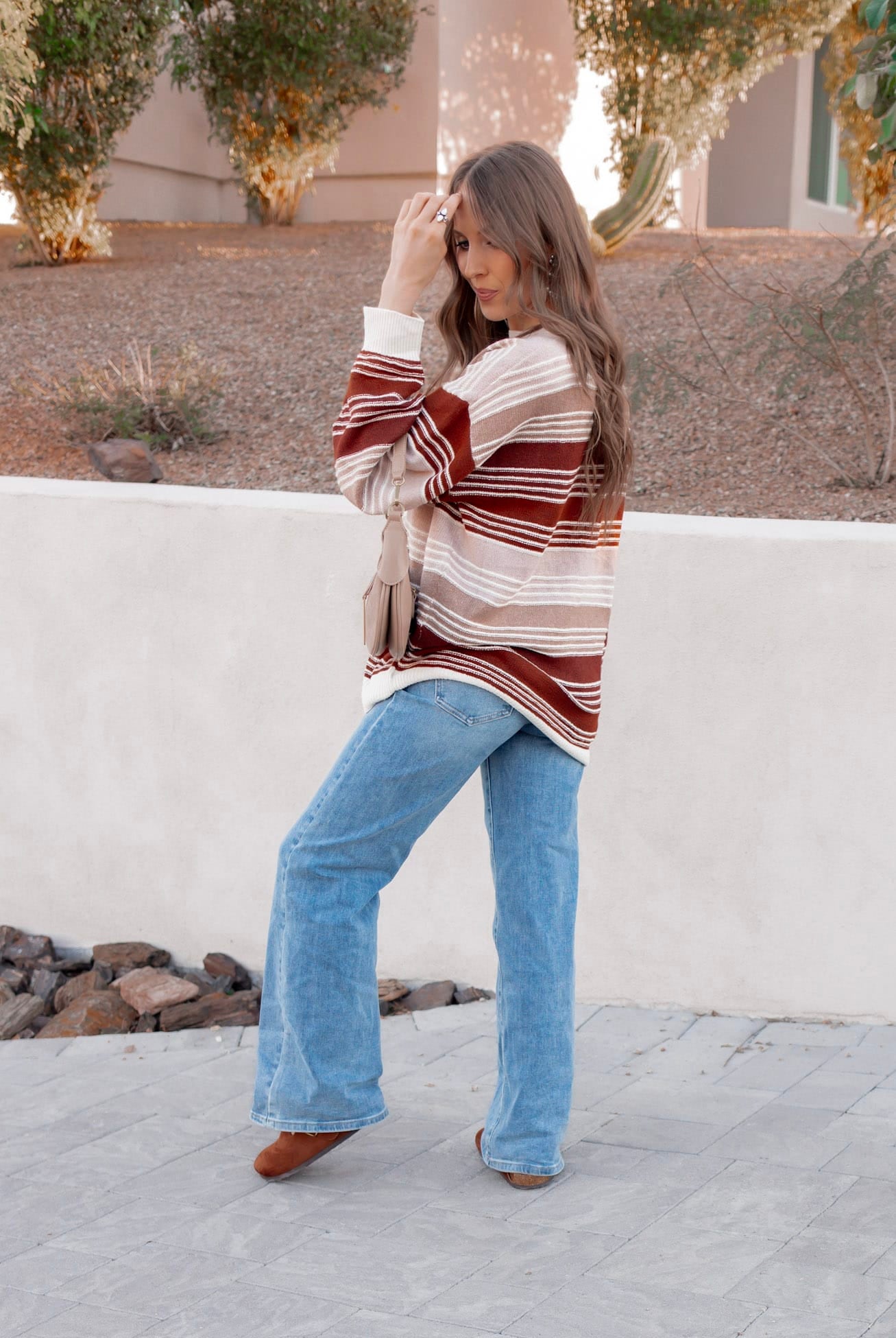 Retro Sunrise Stripe Knit Long Sleeve-Long Sleeve Tops-Krush Kandy, Women's Online Fashion Boutique Located in Phoenix, Arizona (Scottsdale Area)