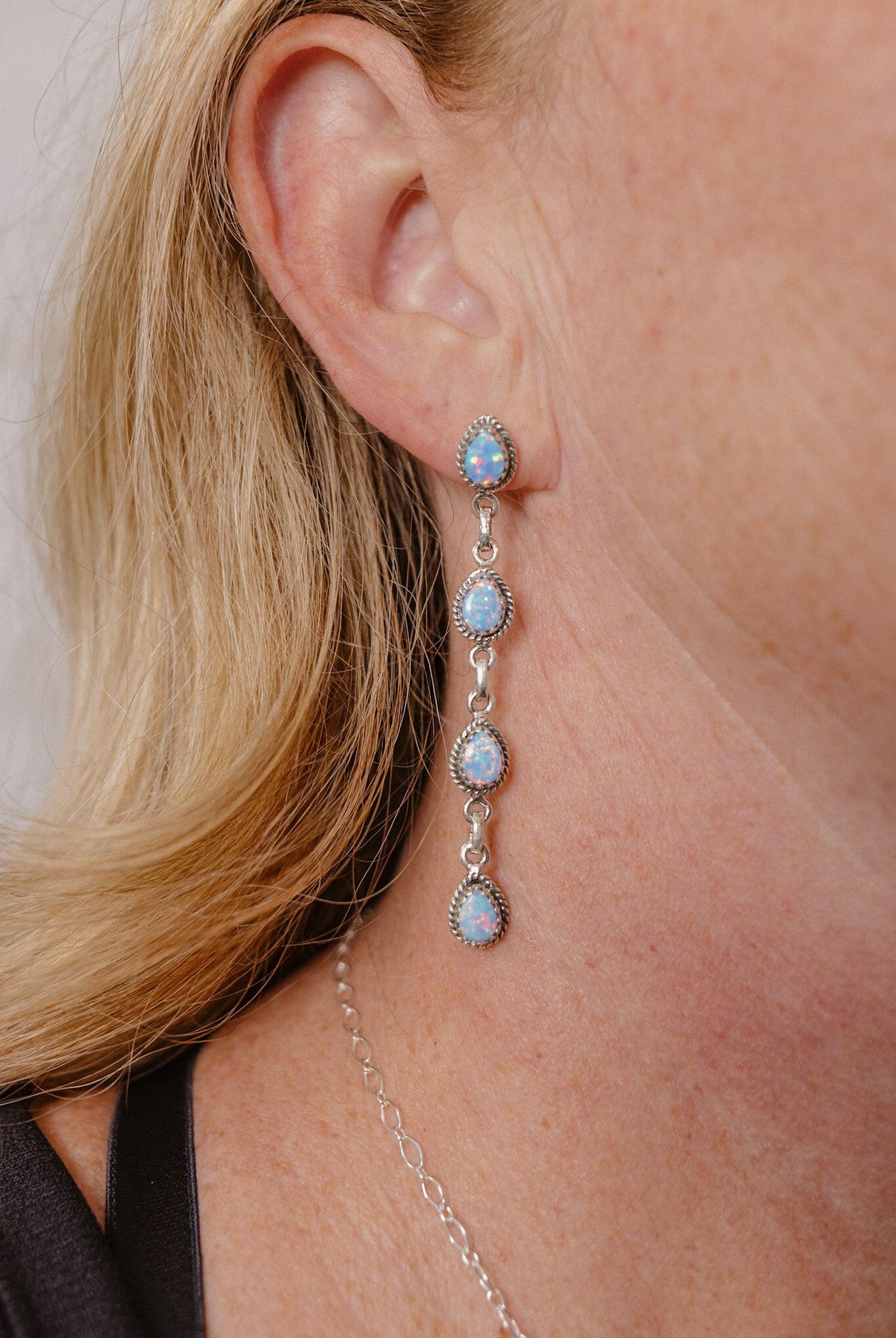 Kimberly Stone Stud Dangle Earrings-Drop Earrings-Krush Kandy, Women's Online Fashion Boutique Located in Phoenix, Arizona (Scottsdale Area)